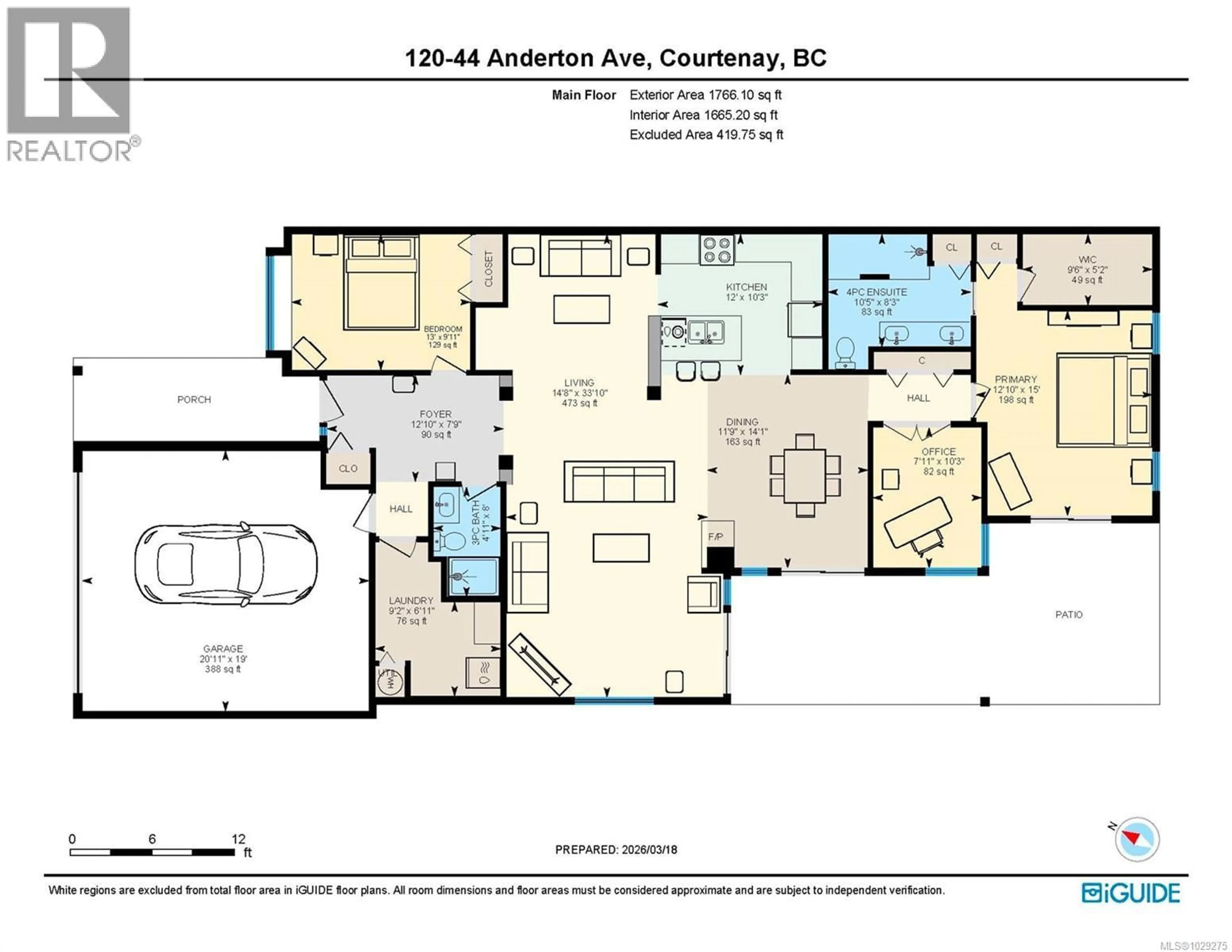 Floor plan for 120 - 44 ANDERTON AVENUE, Courtenay British Columbia V9N2G8