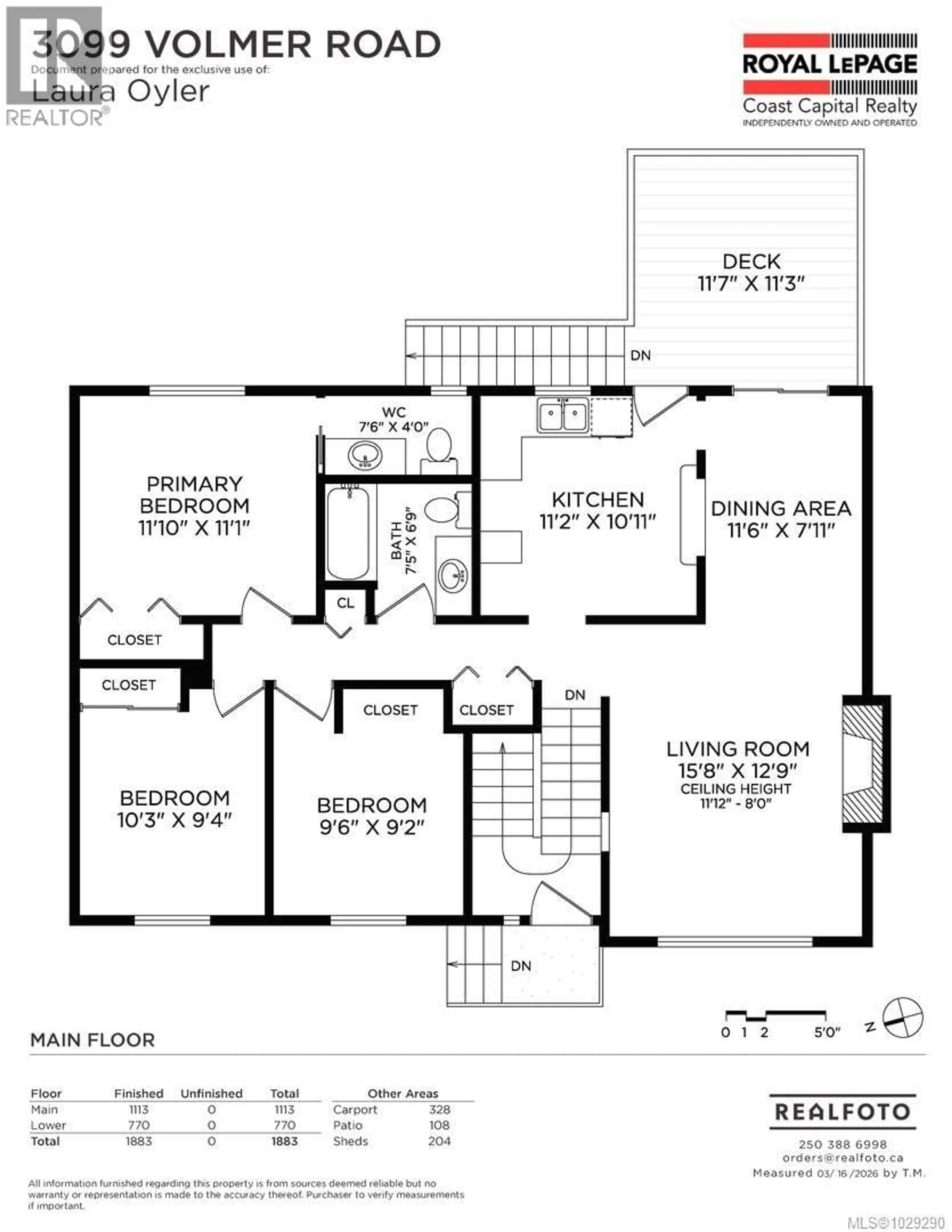 Floor plan for 3099 VOLMER ROAD, Colwood British Columbia V9B2H7