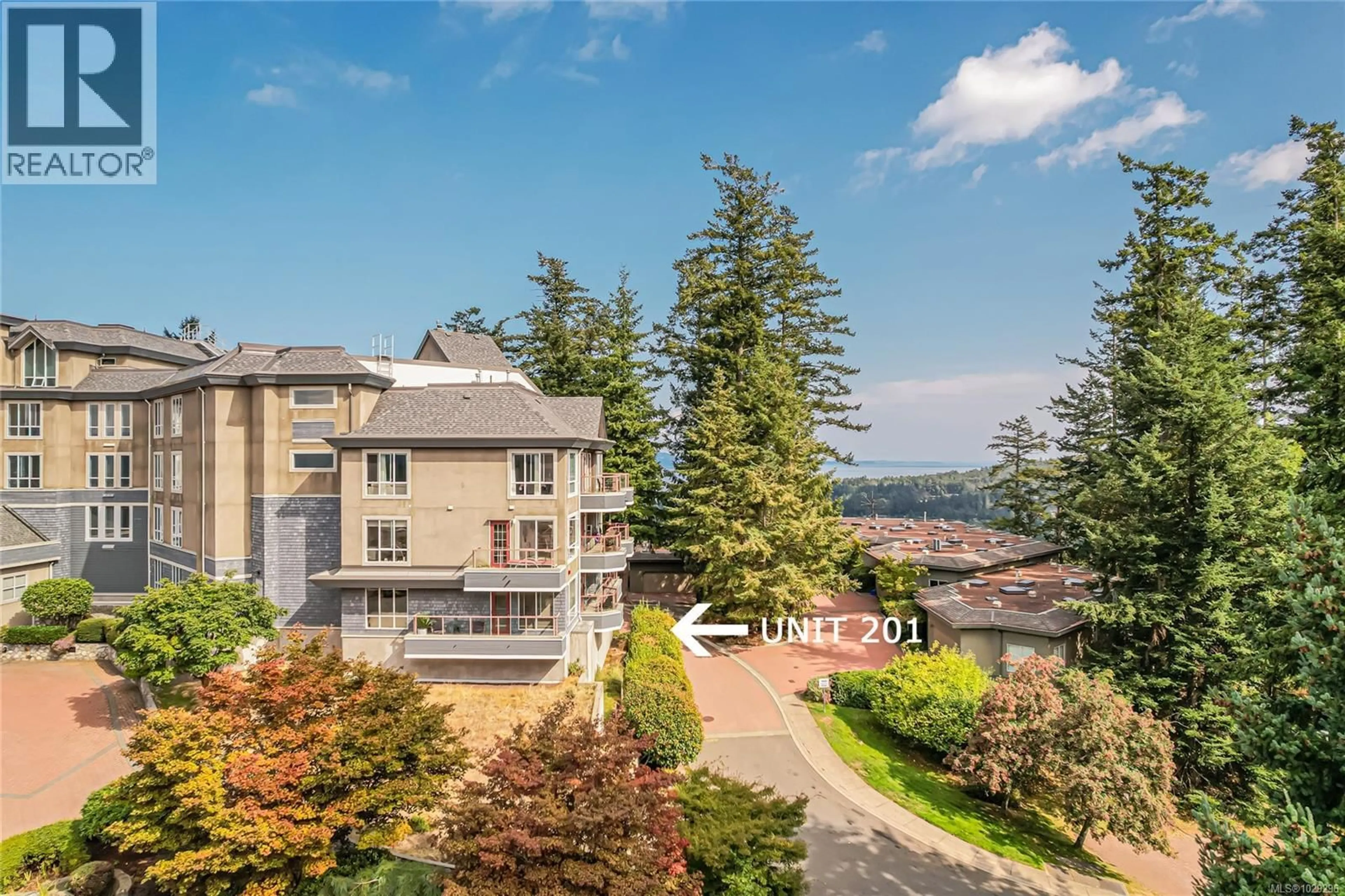 A pic from outside/outdoor area/front of a property/back of a property/a pic from drone, mountain view for 201 - 940 BOULDERWOOD RISE, Saanich British Columbia V8Y3H5