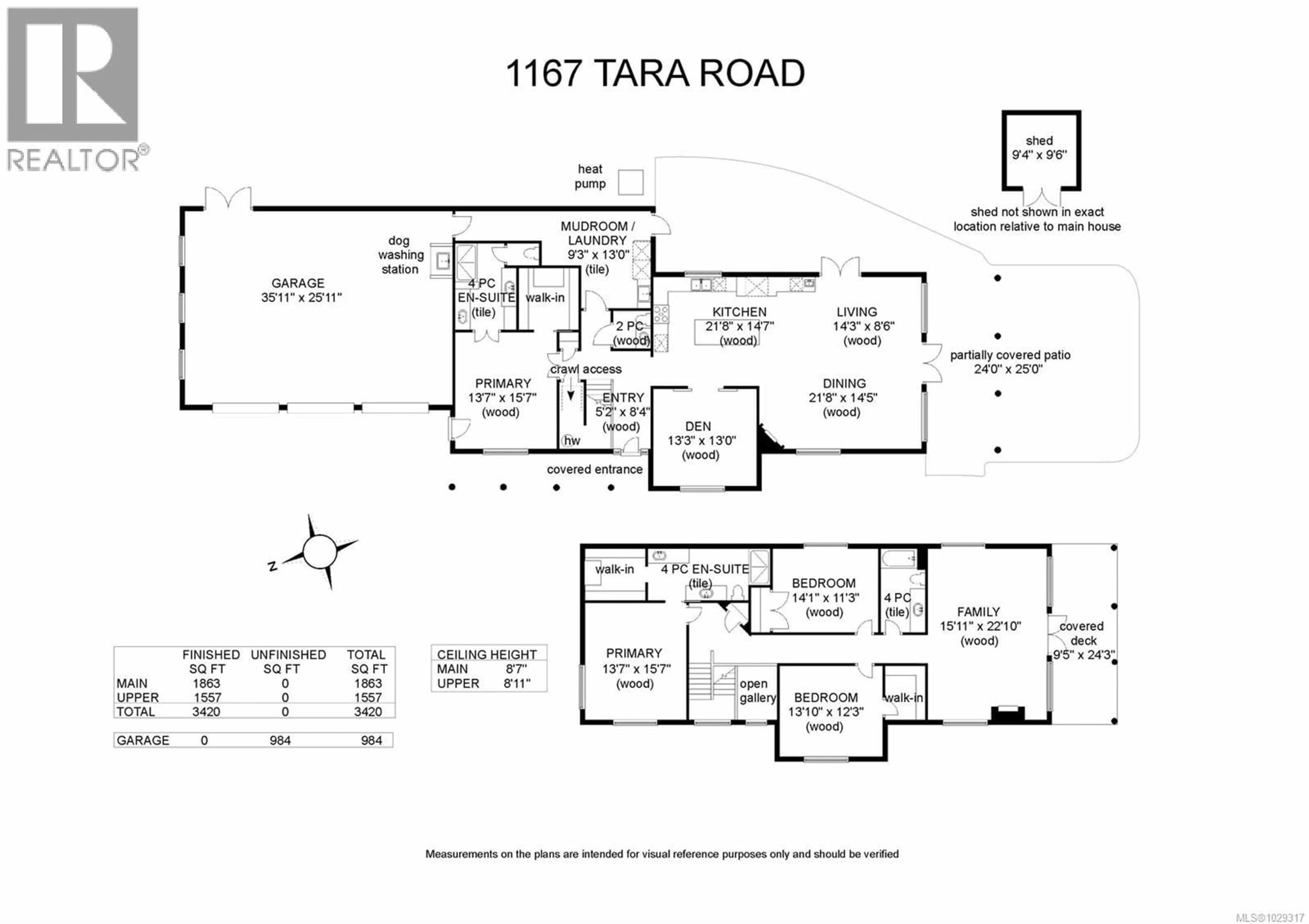 Floor plan for 1167 TARA ROAD, Comox British Columbia V9M3T5