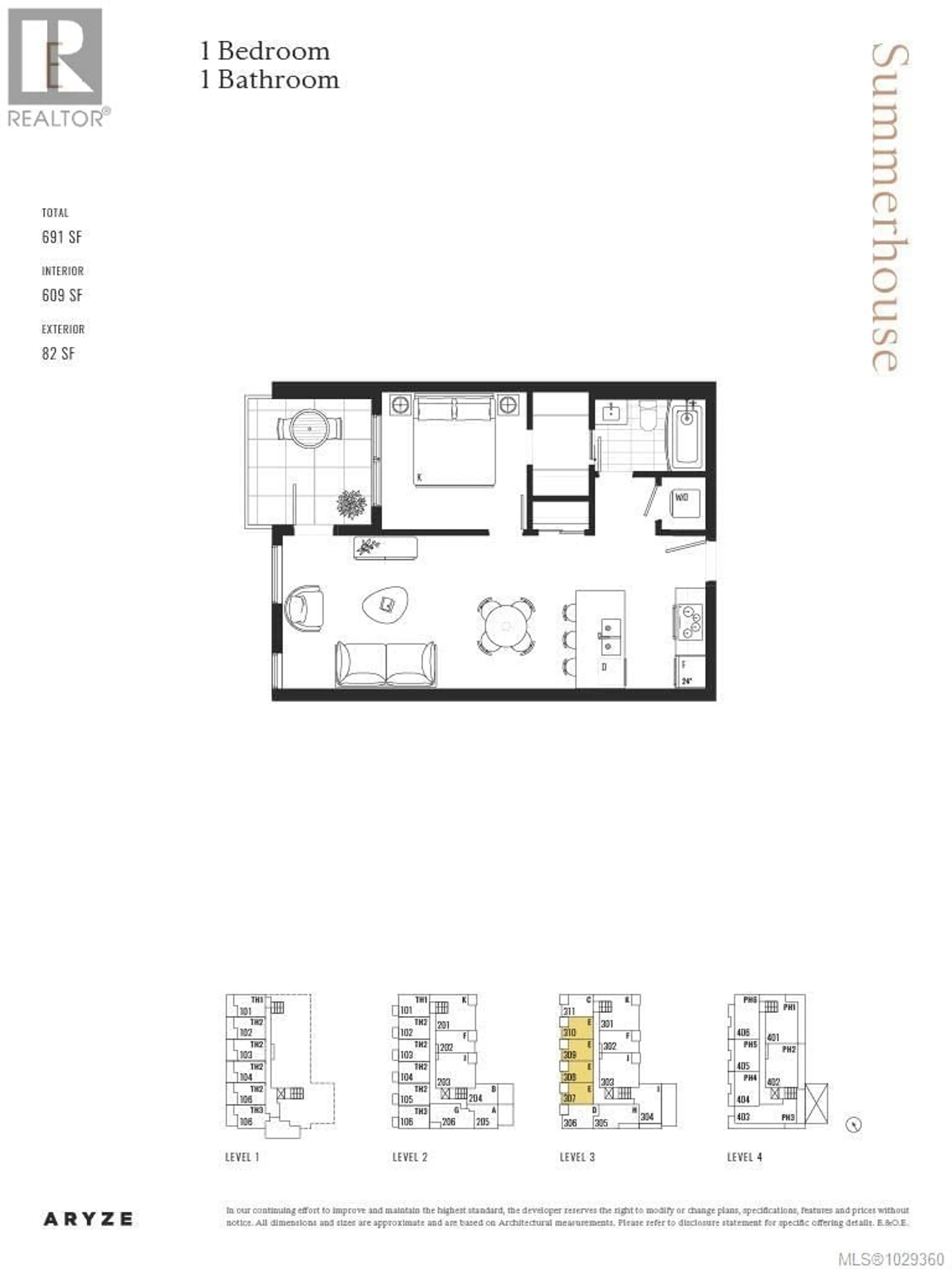 Floor plan for 308 - 335 BEECHWOOD AVENUE WEST, Victoria British Columbia V8S3W8