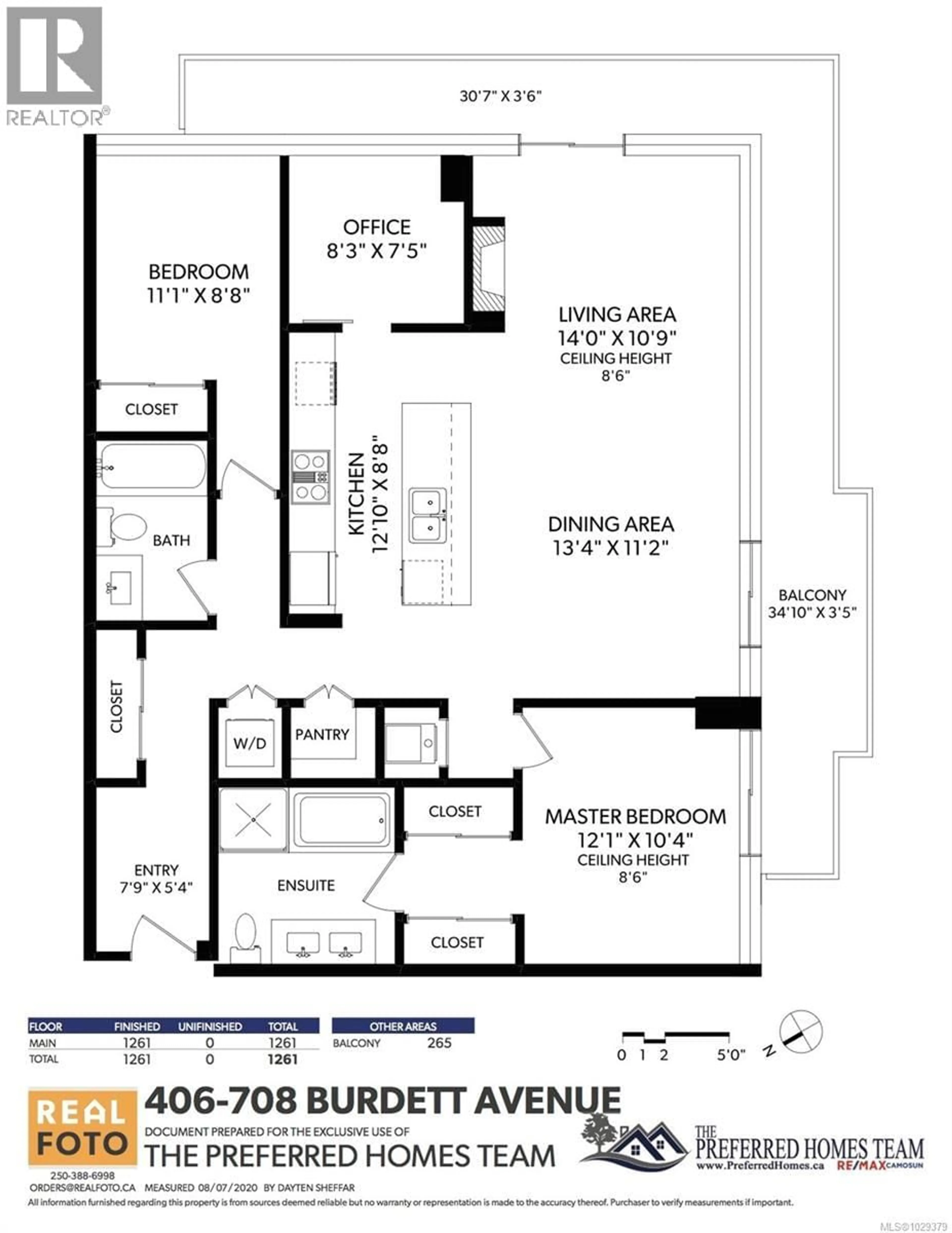 Floor plan for 406 - 708 BURDETT AVENUE, Victoria British Columbia V8W0A8
