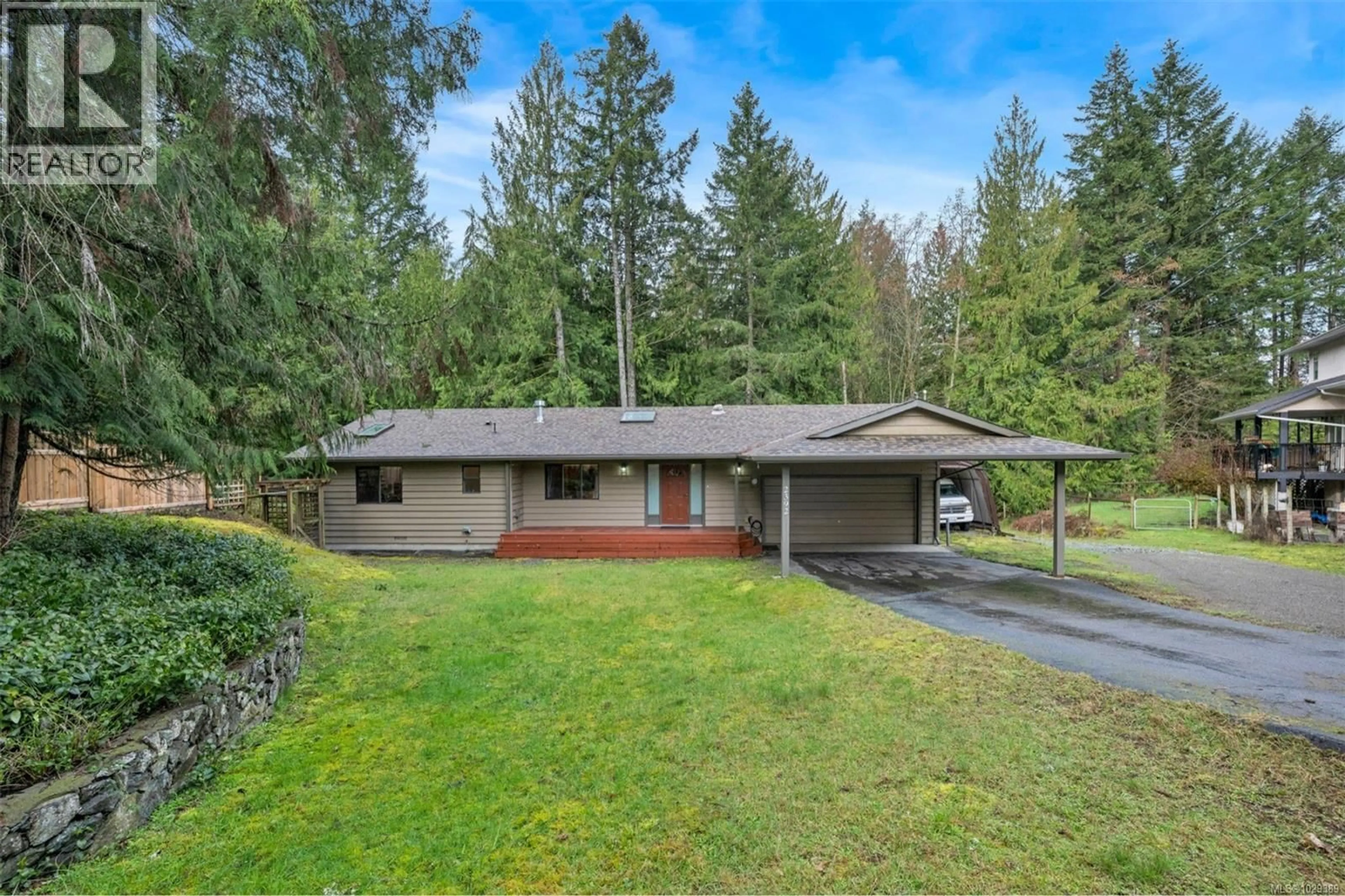 A pic from outside/outdoor area/front of a property/back of a property/a pic from drone, forest/trees view for 2392 ROBERTSON ROAD, Shawnigan Lake British Columbia V8H2H3