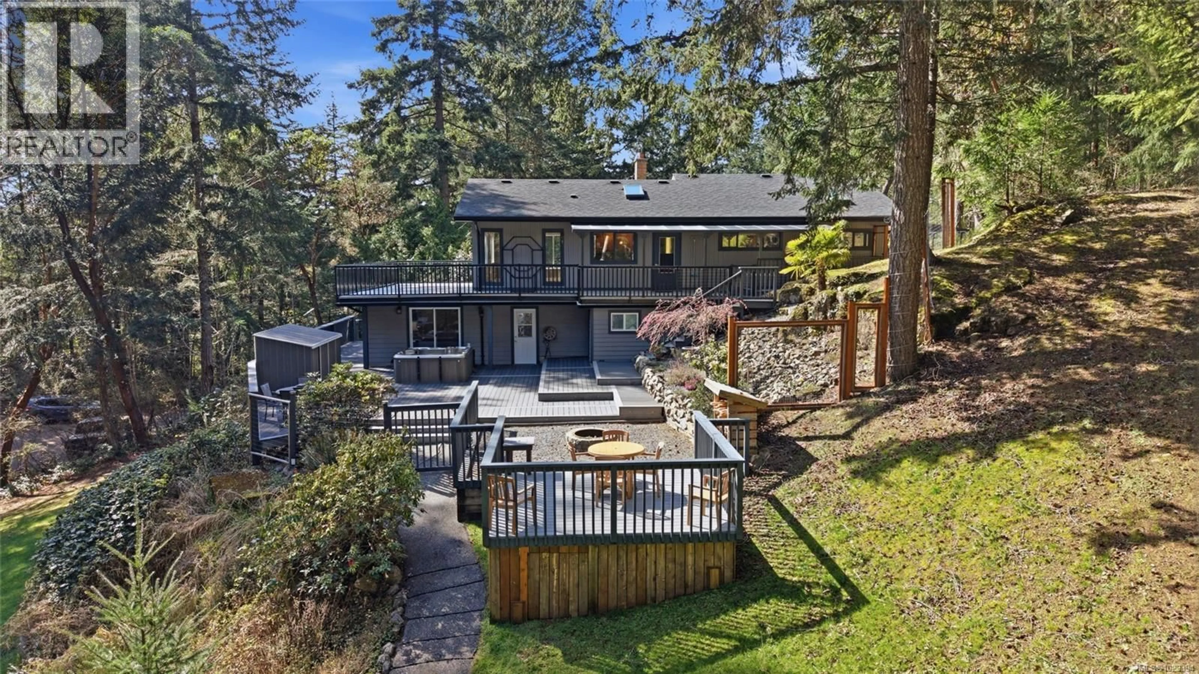 A pic from outside/outdoor area/front of a property/back of a property/a pic from drone, water/lake/river/ocean view for 852 WALFRED ROAD, Langford British Columbia V9C2P2