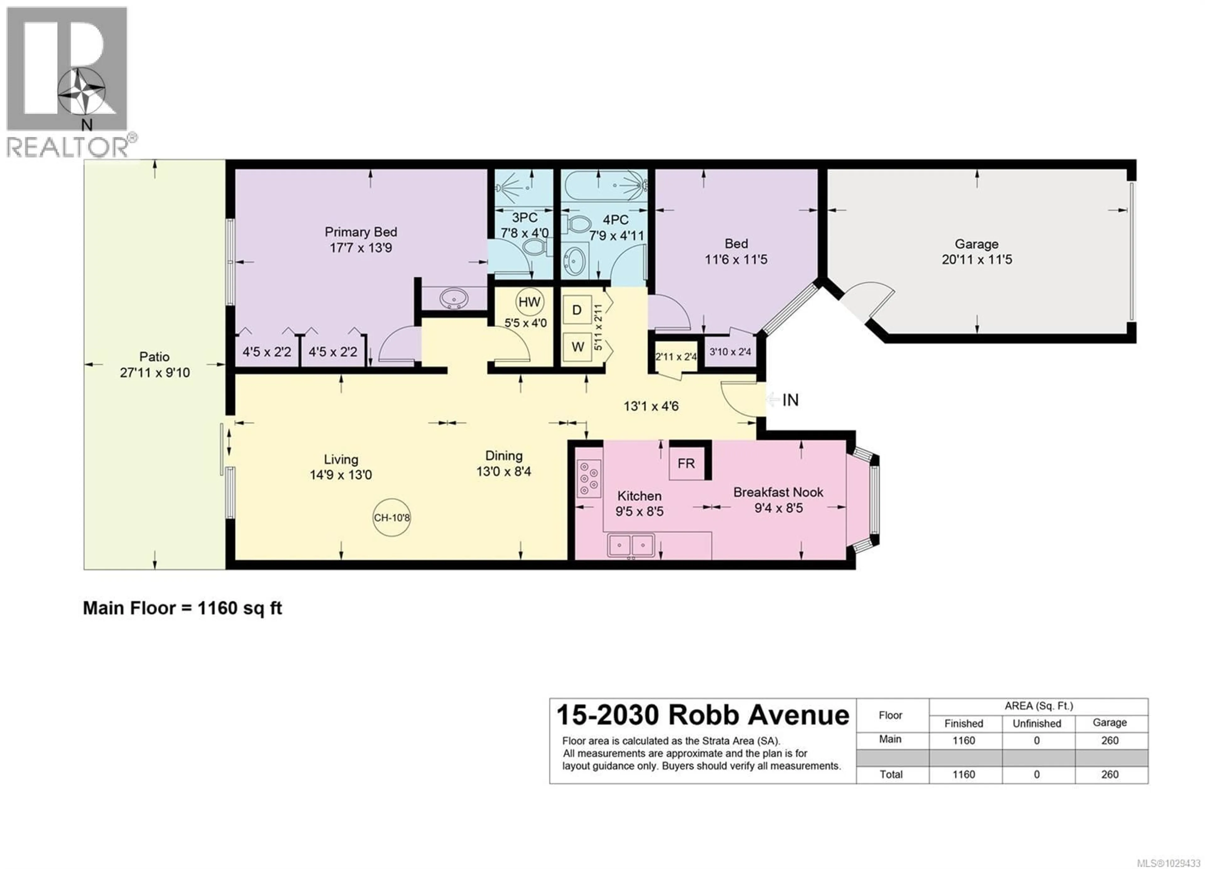 Floor plan for 15 - 2030 ROBB AVENUE, Comox British Columbia V9M1M1