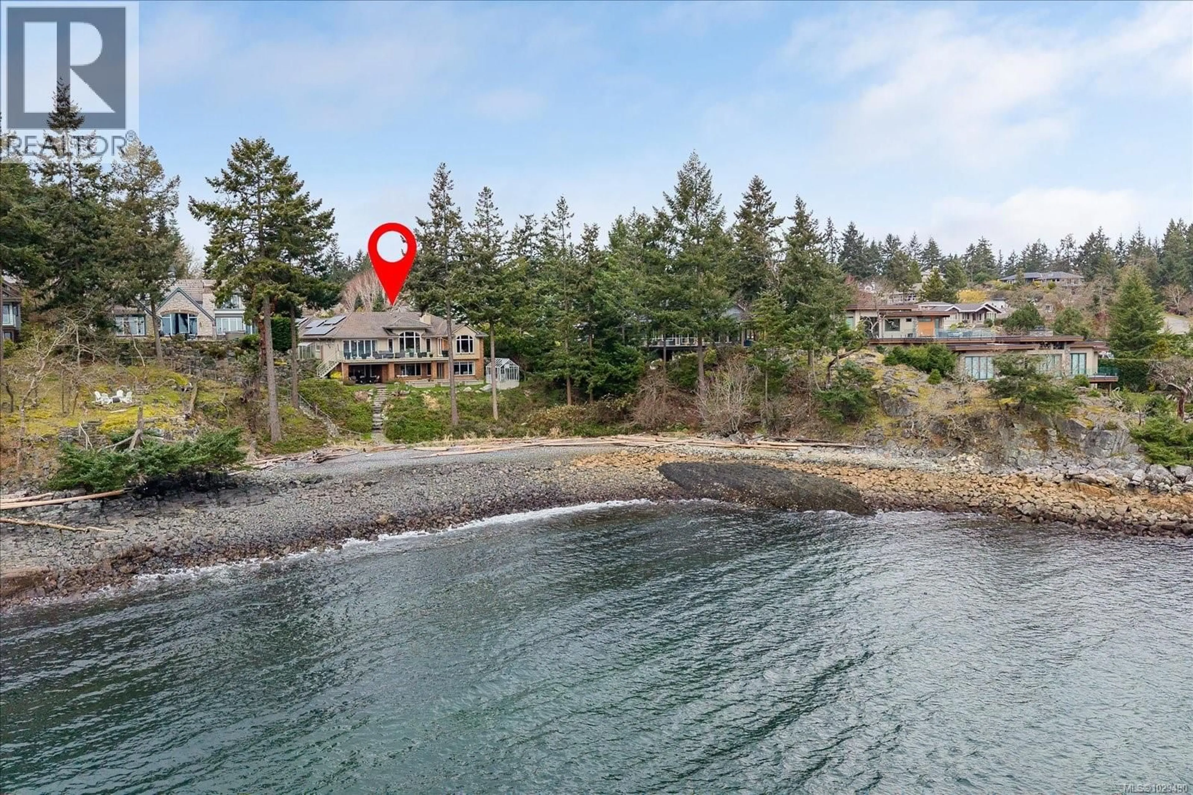 A pic from outside/outdoor area/front of a property/back of a property/a pic from drone, water/lake/river/ocean view for 2450 AINSLEY PLACE, Nanoose Bay British Columbia V9P9G9