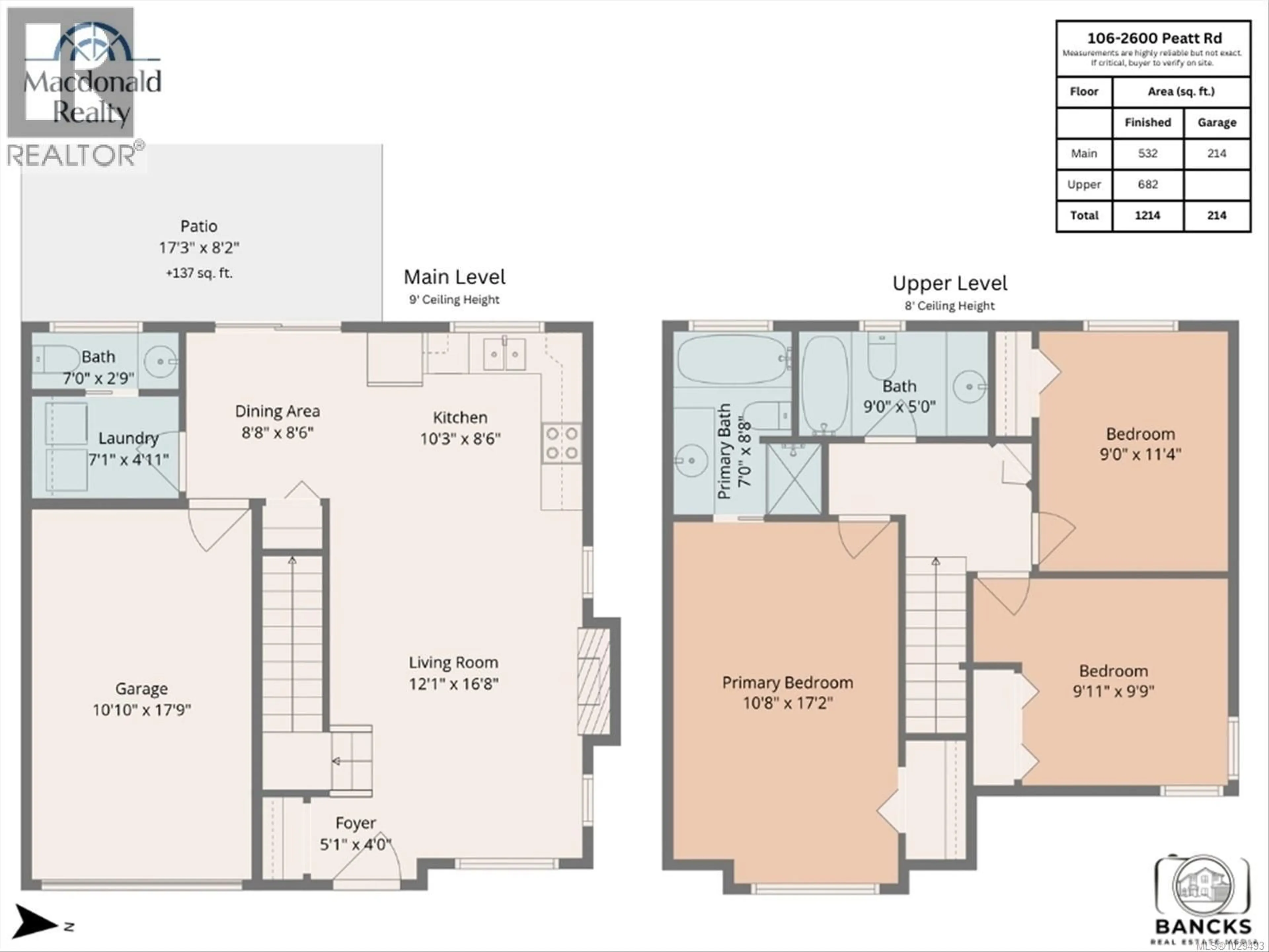 Floor plan for 106 - 2600 PEATT ROAD, Langford British Columbia V9B6X9