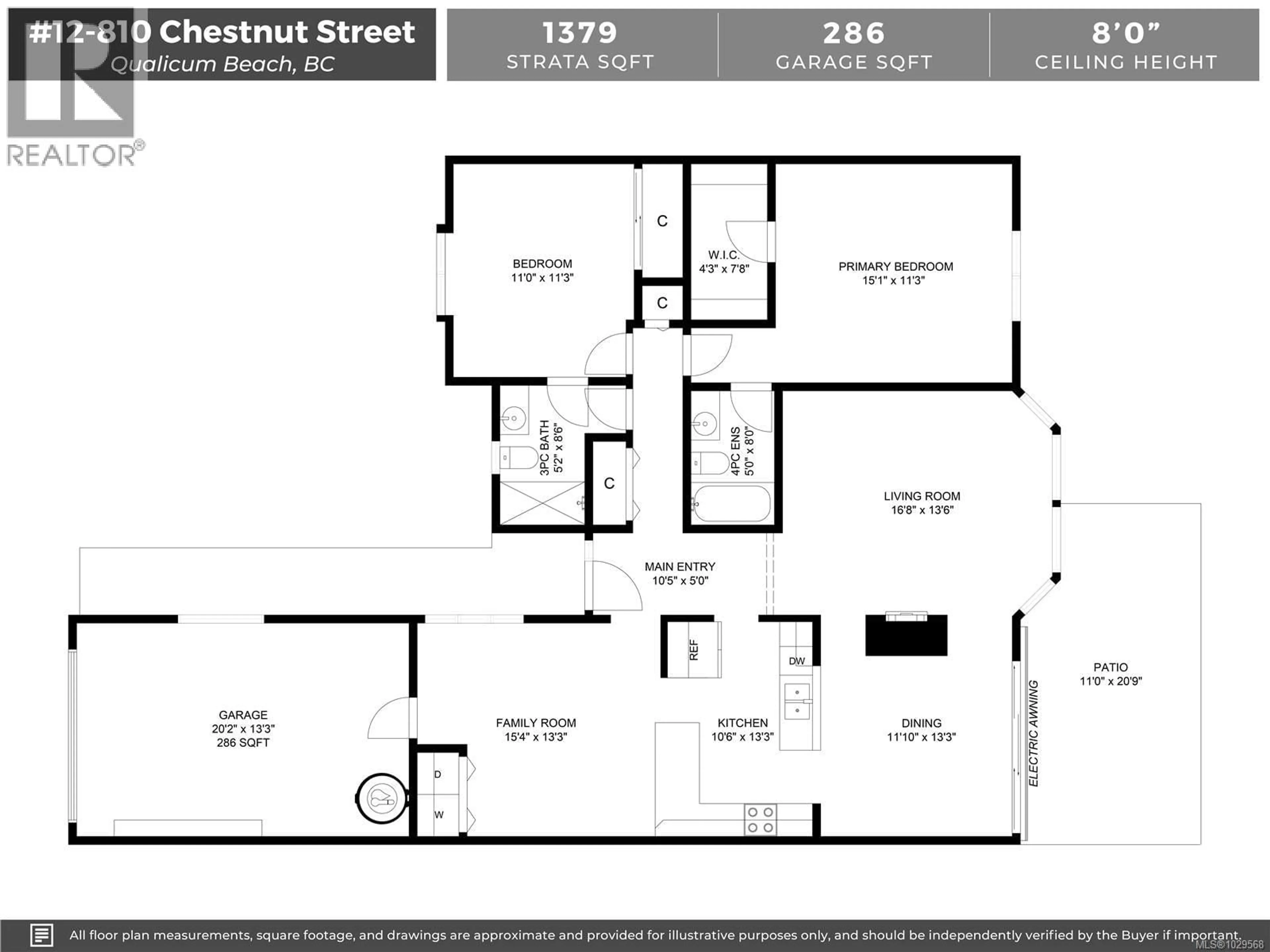 Floor plan for 12 - 810 CHESTNUT STREET, Qualicum Beach British Columbia V9K2M6