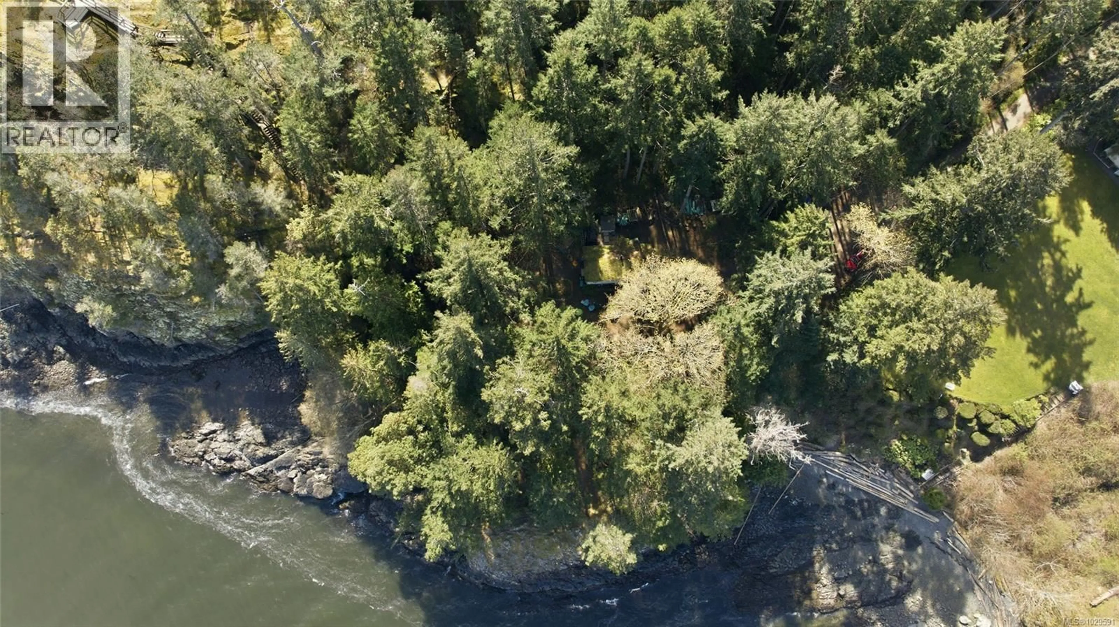 A pic from outside/outdoor area/front of a property/back of a property/a pic from drone, water/lake/river/ocean view for 4800 MCGUFFIE ROAD, Nanaimo British Columbia V9T5B3