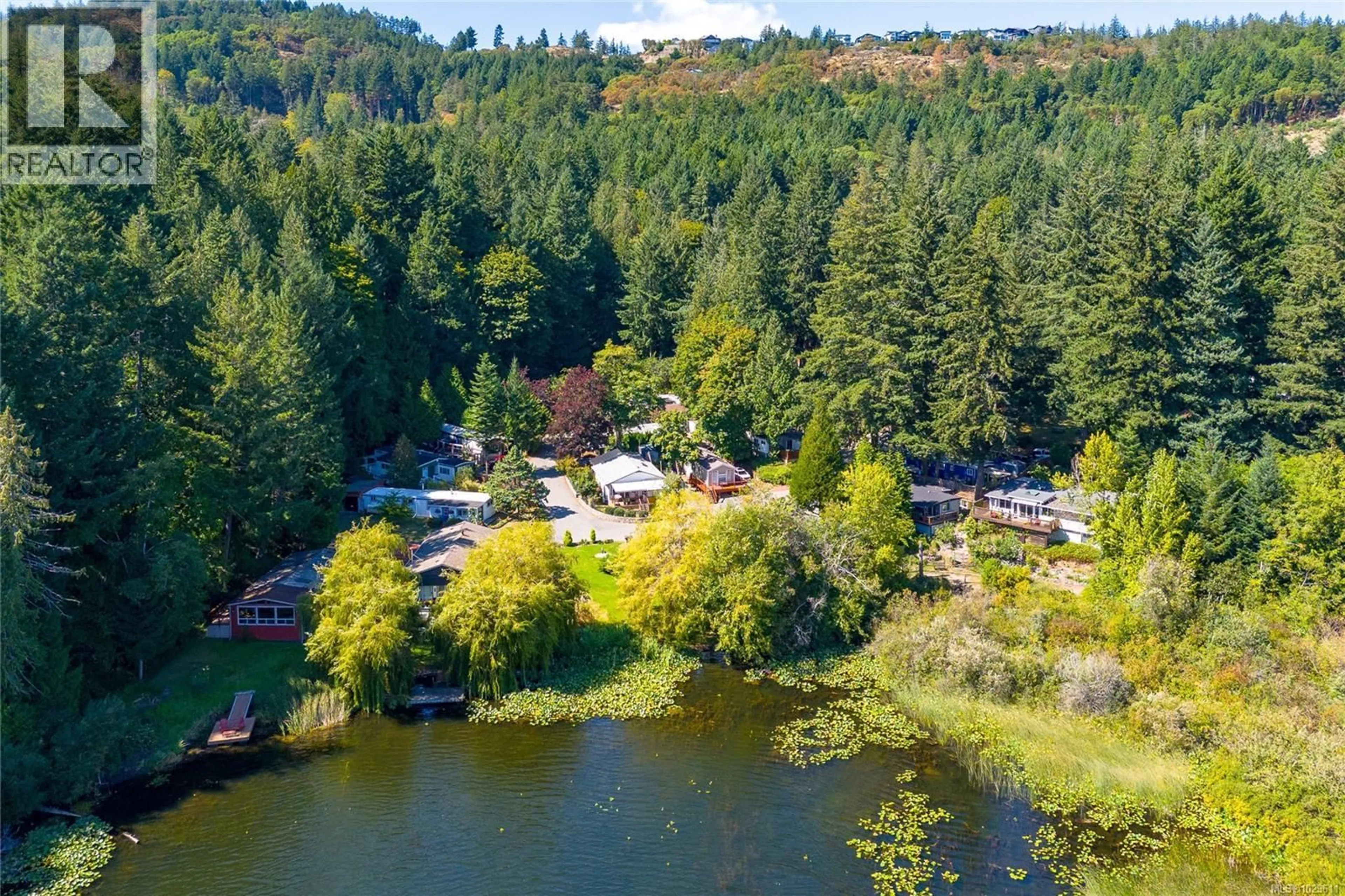 A pic from outside/outdoor area/front of a property/back of a property/a pic from drone, water/lake/river/ocean view for 41 - 2500 FLORENCE LAKE ROAD, Langford British Columbia V9B4H2