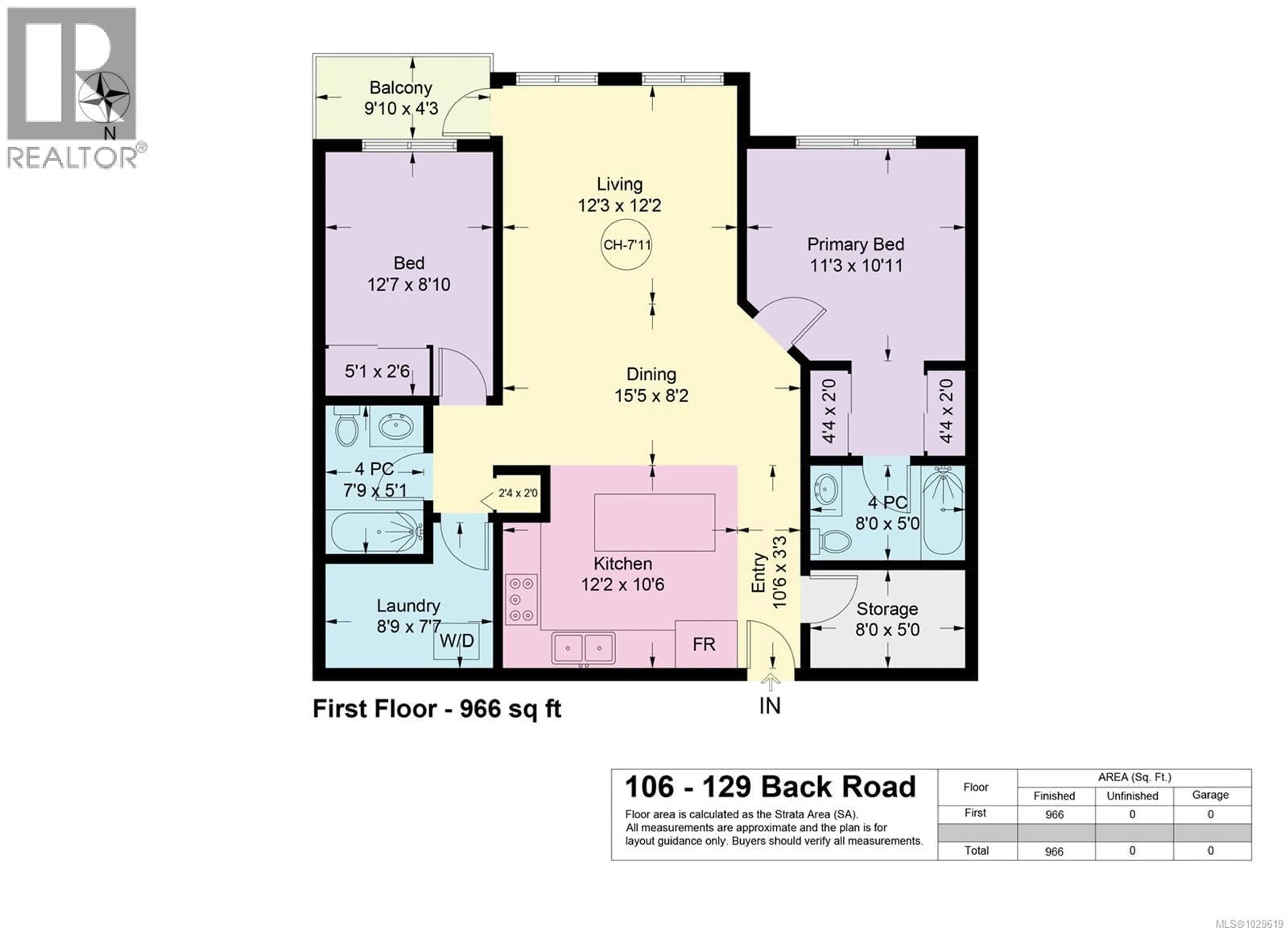 Floor plan for 106 - 129 BACK ROAD, Courtenay British Columbia V9N3W5