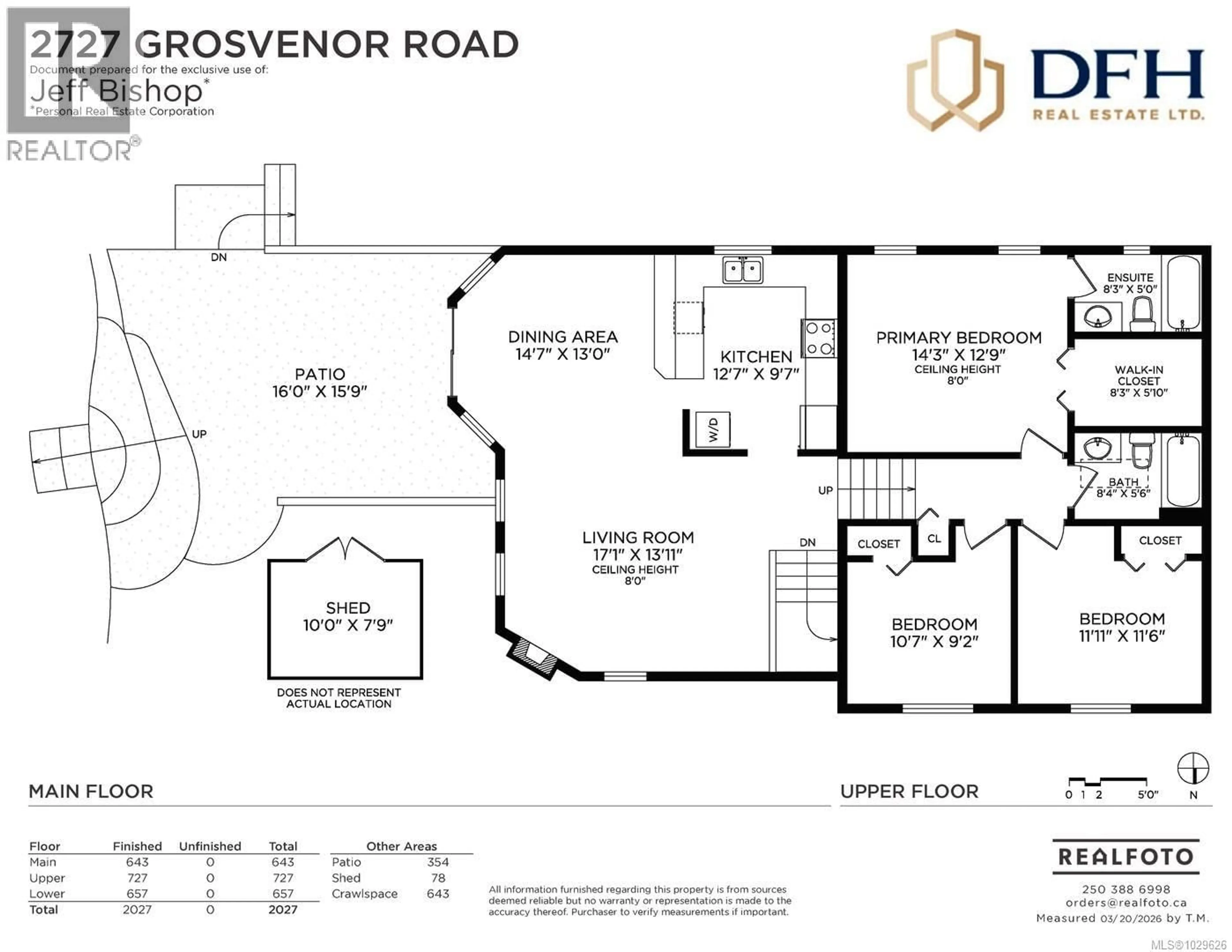 Floor plan for 2727 GROSVENOR ROAD, Victoria British Columbia V8T3M8
