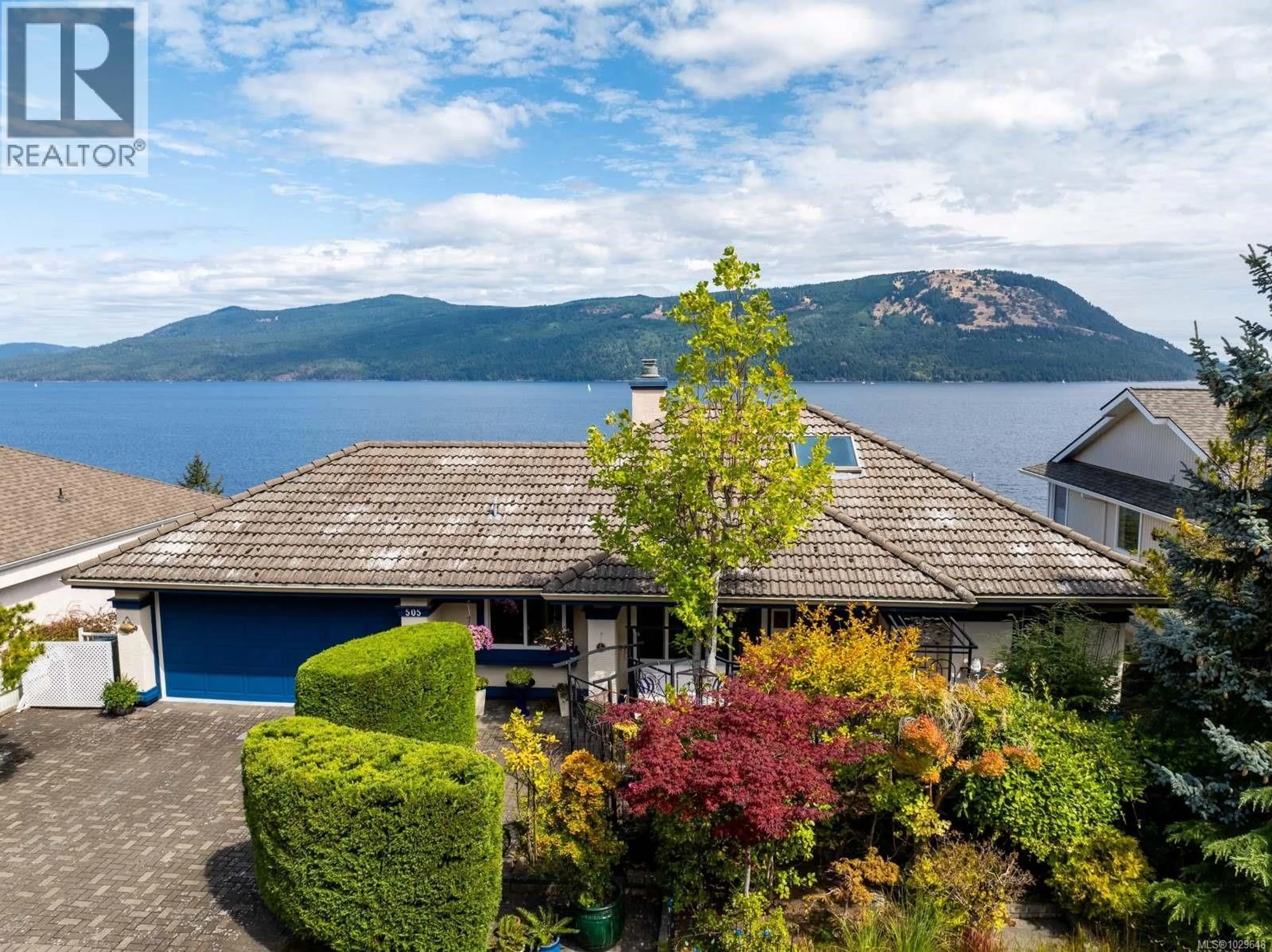 A pic from outside/outdoor area/front of a property/back of a property/a pic from drone, water/lake/river/ocean view for 505 MARINE VIEW, Cobble Hill British Columbia V0R1L1