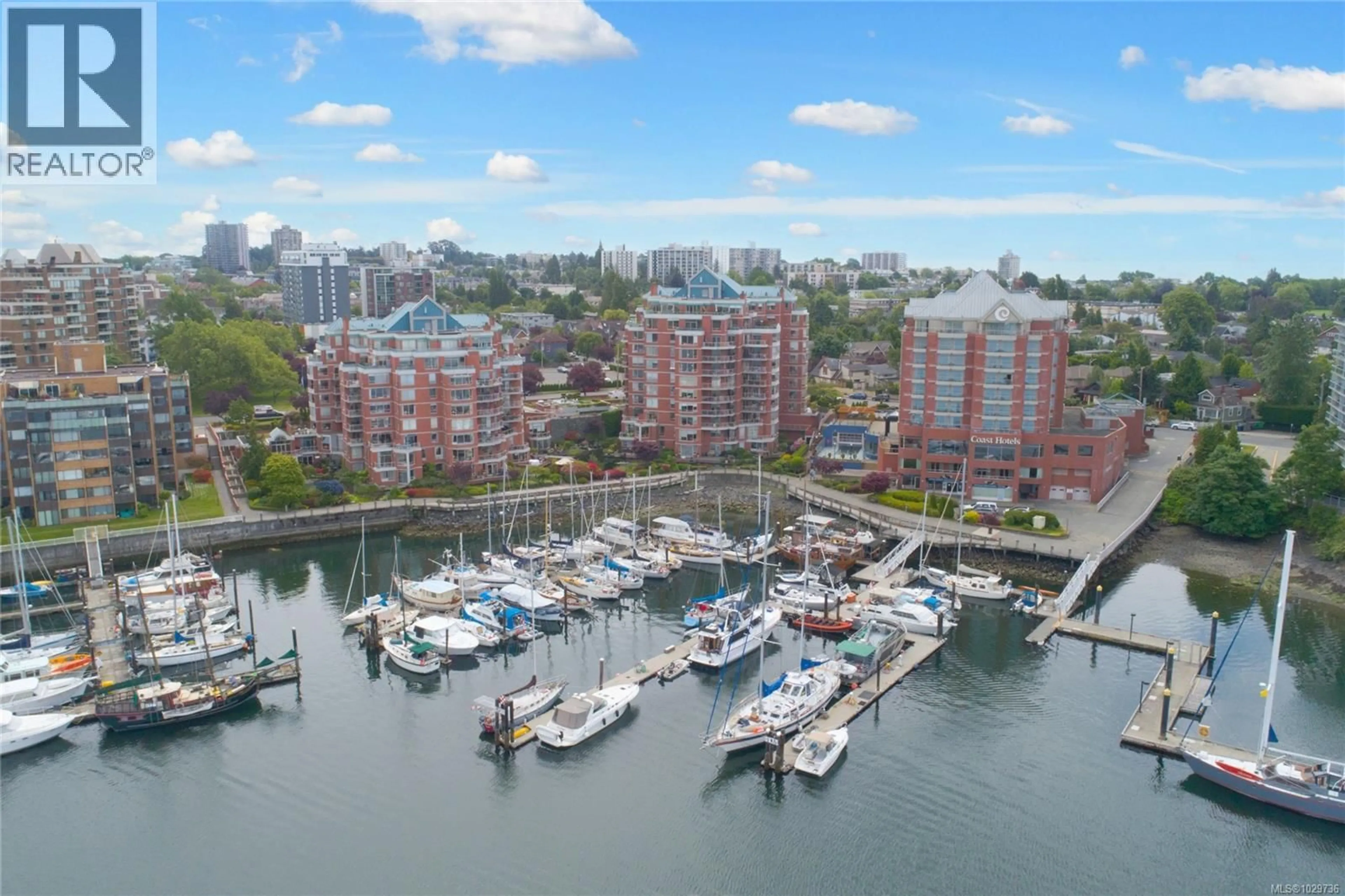 A pic from outside/outdoor area/front of a property/back of a property/a pic from drone, water/lake/river/ocean view for 504 - 630 MONTREAL STREET, Victoria British Columbia V8V4Y2