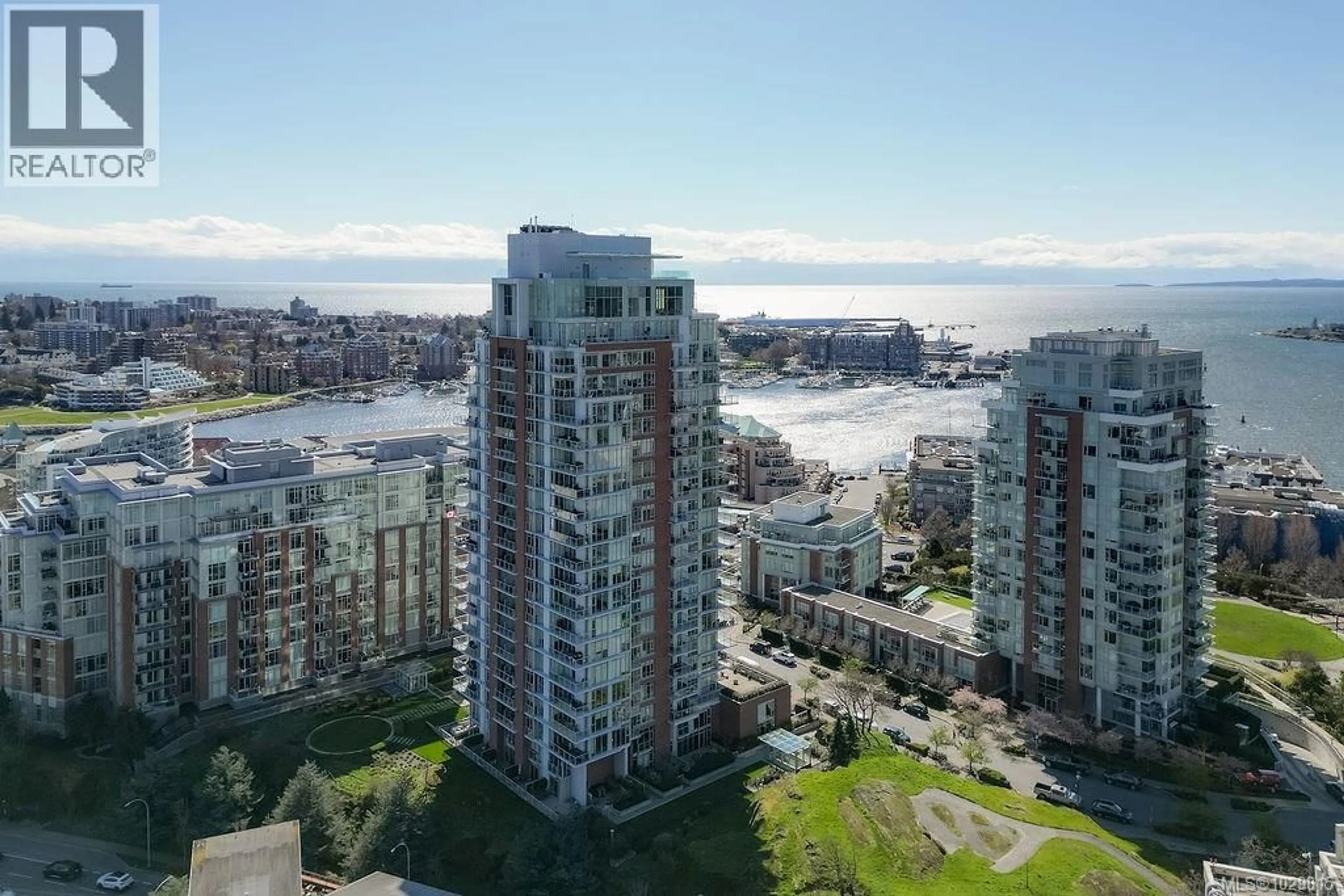 A pic from outside/outdoor area/front of a property/back of a property/a pic from drone, water/lake/river/ocean view for 1404 - 83 SAGHALIE ROAD, Victoria British Columbia V9A0E7