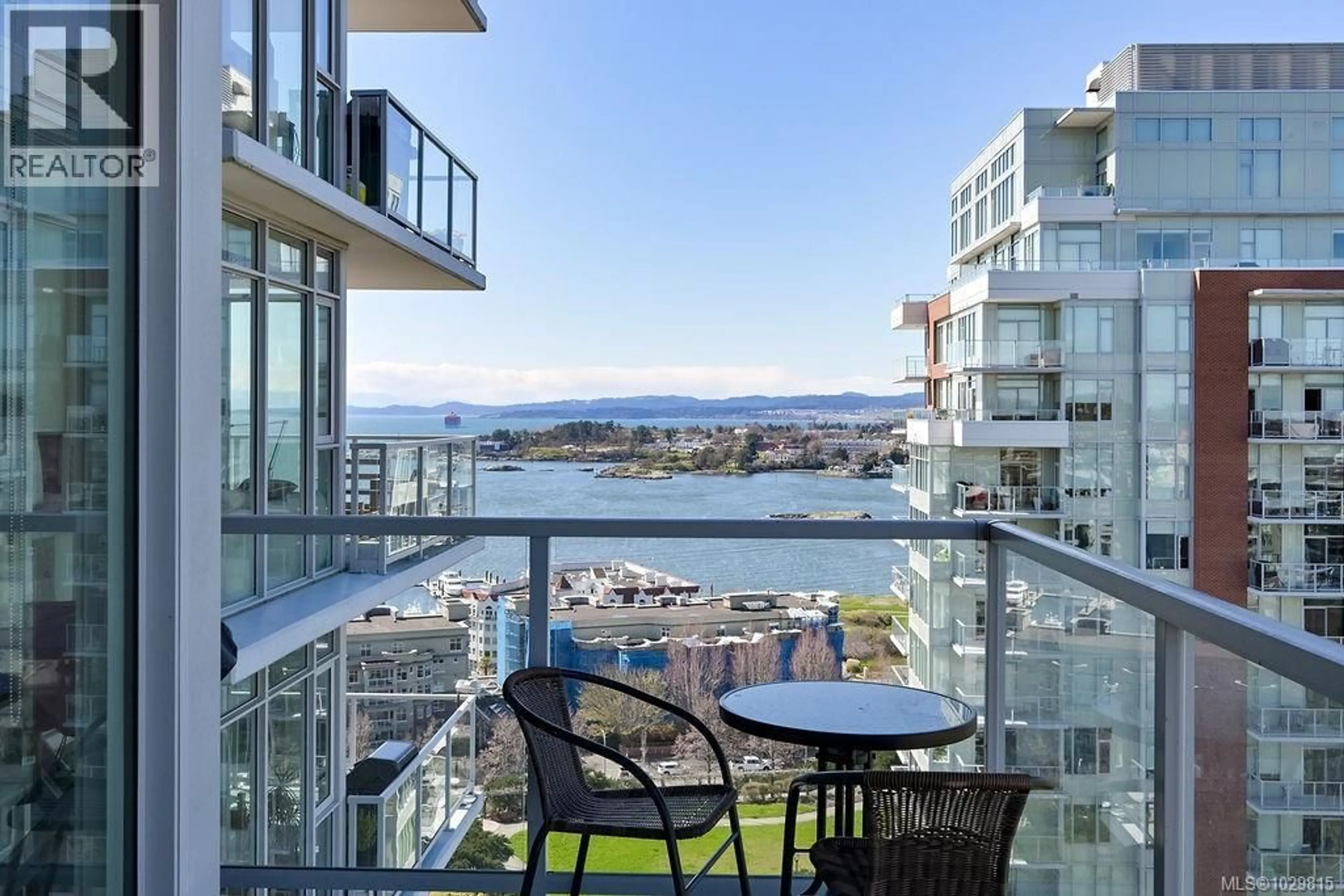 Balcony in the apartment, water/lake/river/ocean view for 1404 - 83 SAGHALIE ROAD, Victoria British Columbia V9A0E7