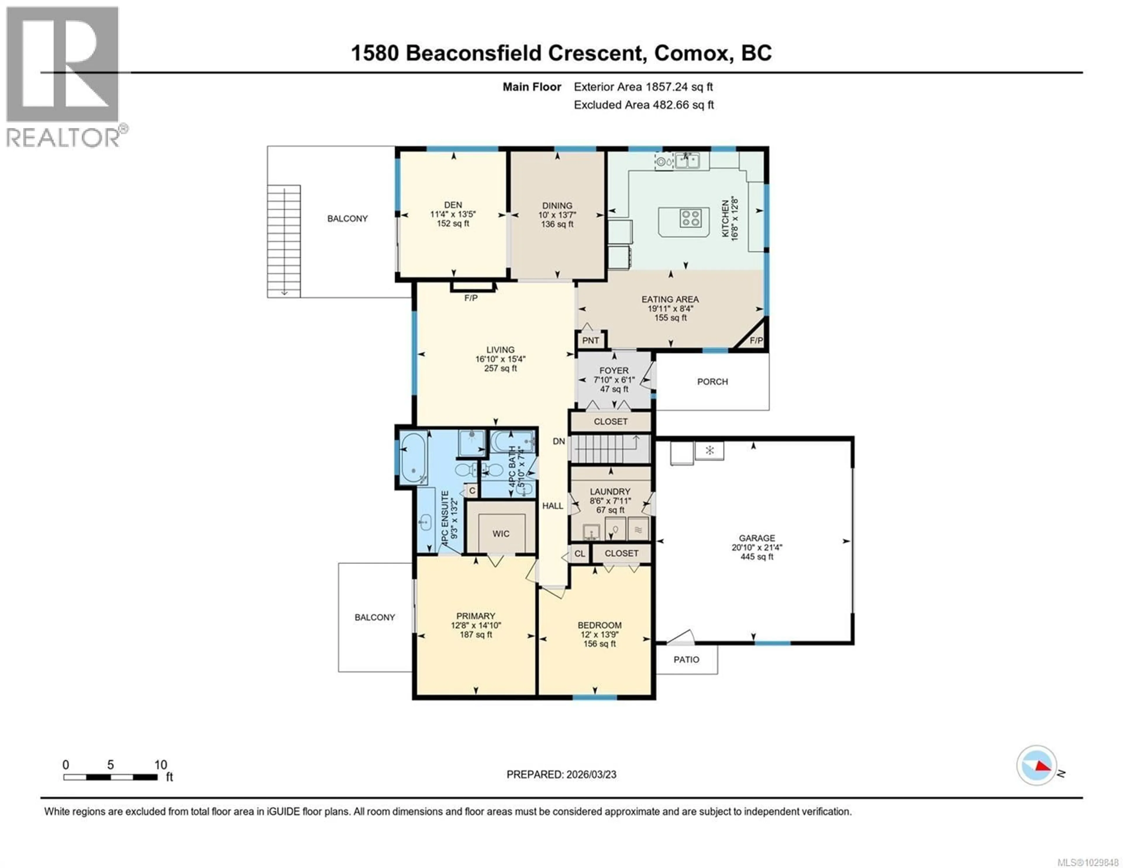 Floor plan for 1580 BEACONSFIELD CRESCENT, Comox British Columbia V9M1B4