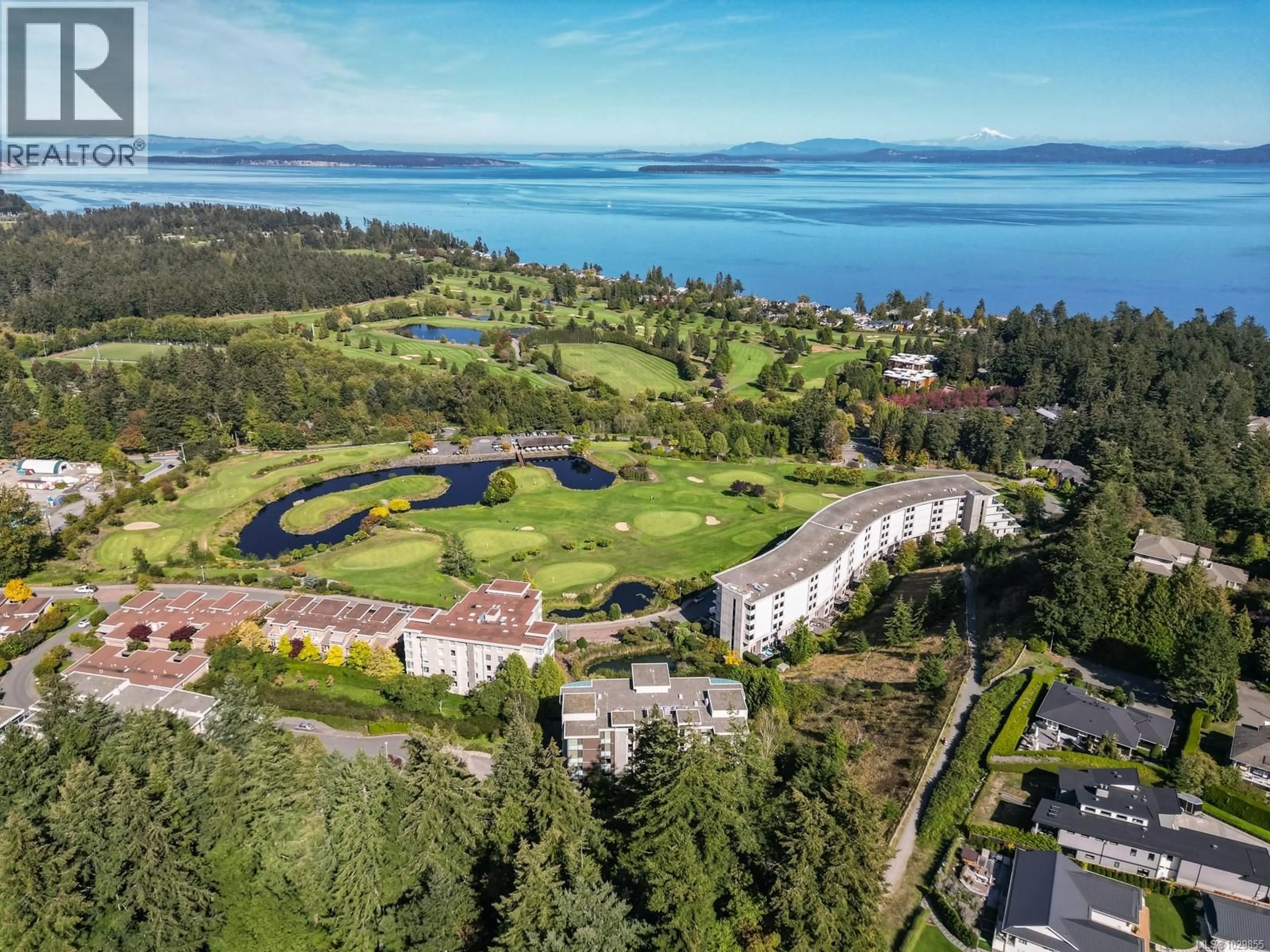 A pic from outside/outdoor area/front of a property/back of a property/a pic from drone, water/lake/river/ocean view for 302 - 738 SAYWARD HILL TERRACE, Saanich British Columbia V8Y3K1