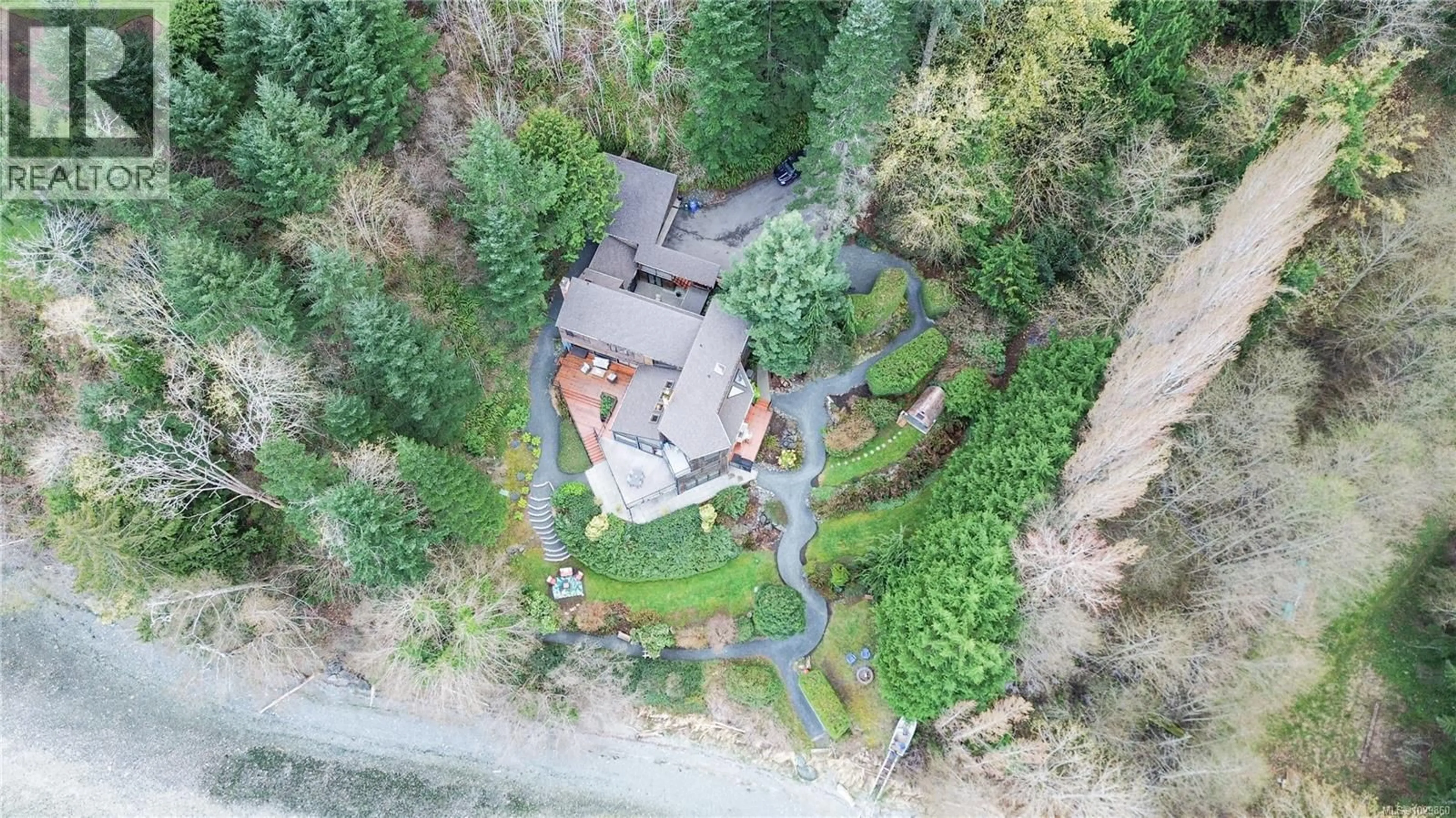 A pic from outside/outdoor area/front of a property/back of a property/a pic from drone, unknown for 1141 JOYCE ROAD, Cowichan Bay British Columbia V0R1N2