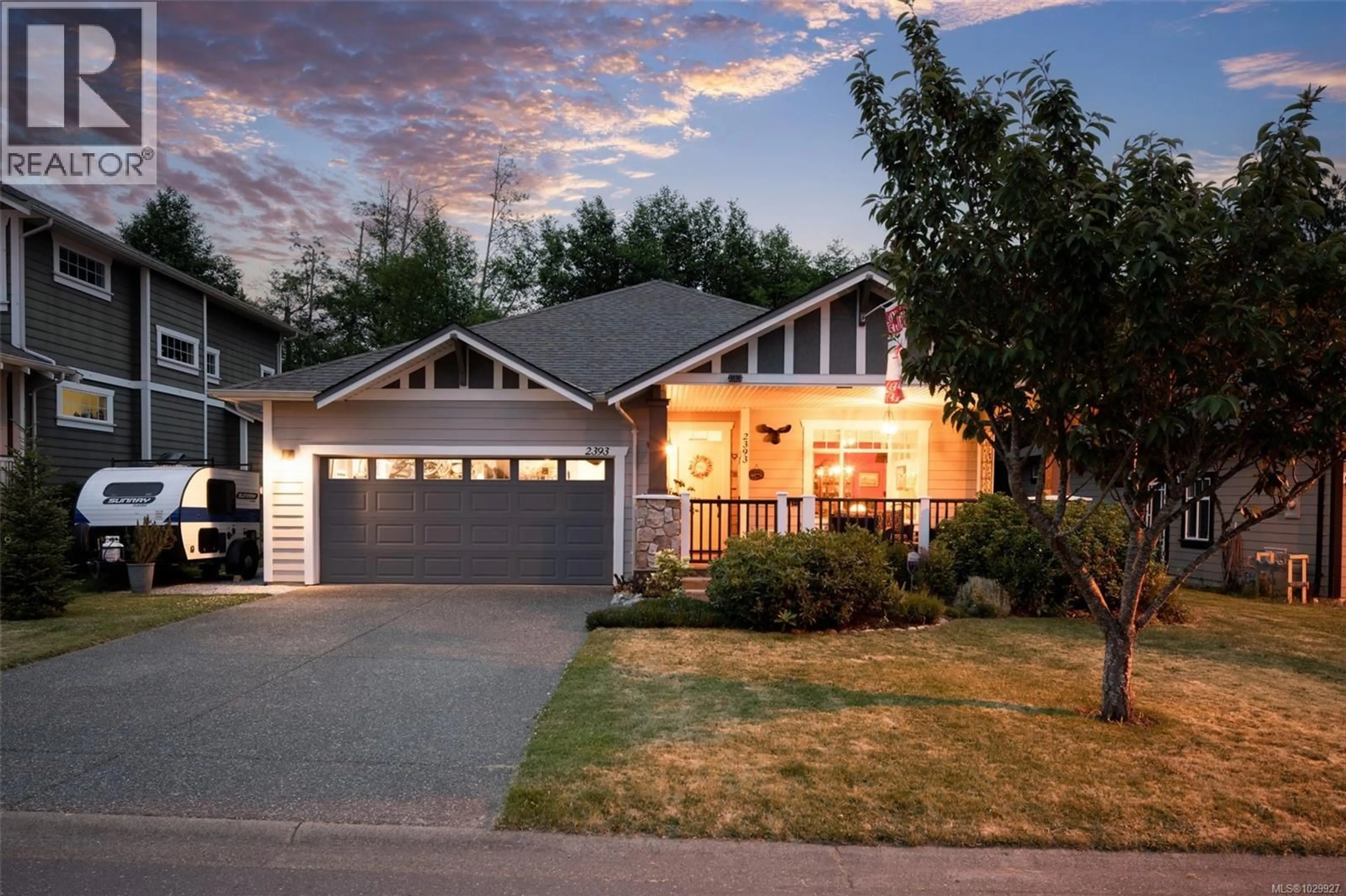 Home with vinyl exterior material, street for 2393 POPLAR DRIVE, Sooke British Columbia V9Z0Y5