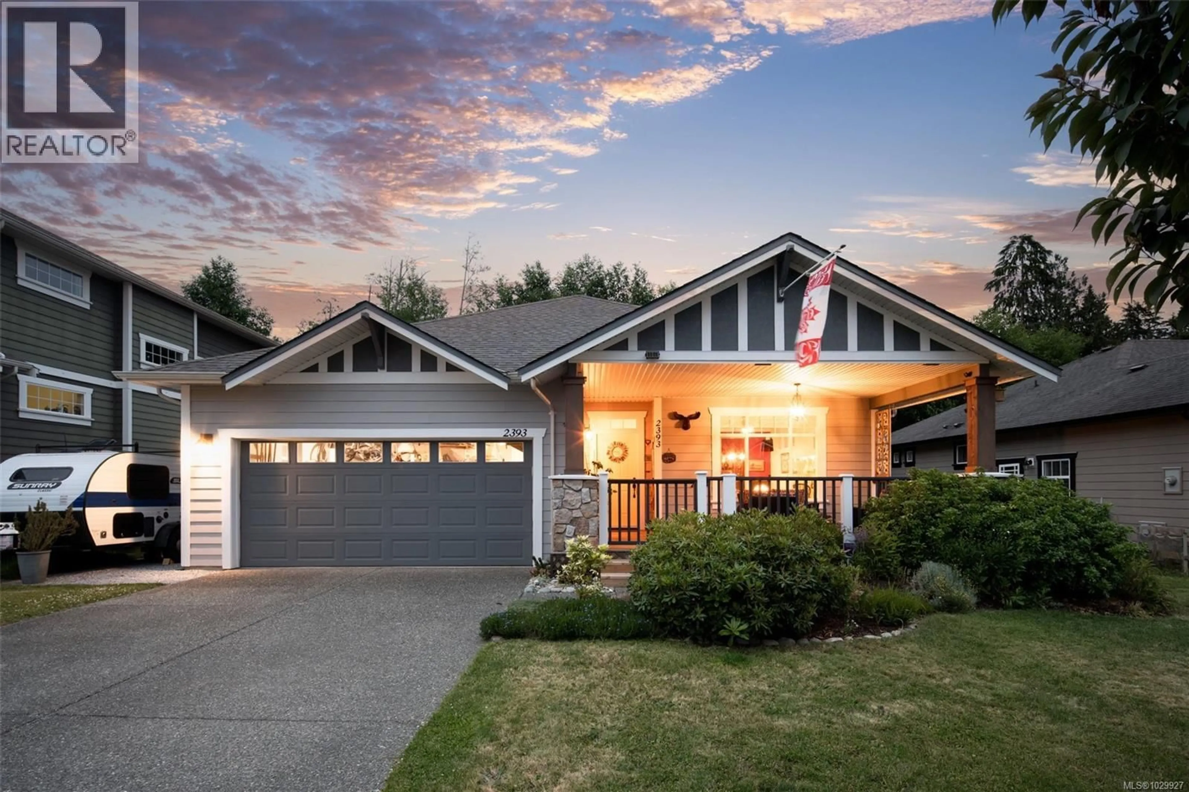 Home with vinyl exterior material, street for 2393 POPLAR DRIVE, Sooke British Columbia V9Z0Y5