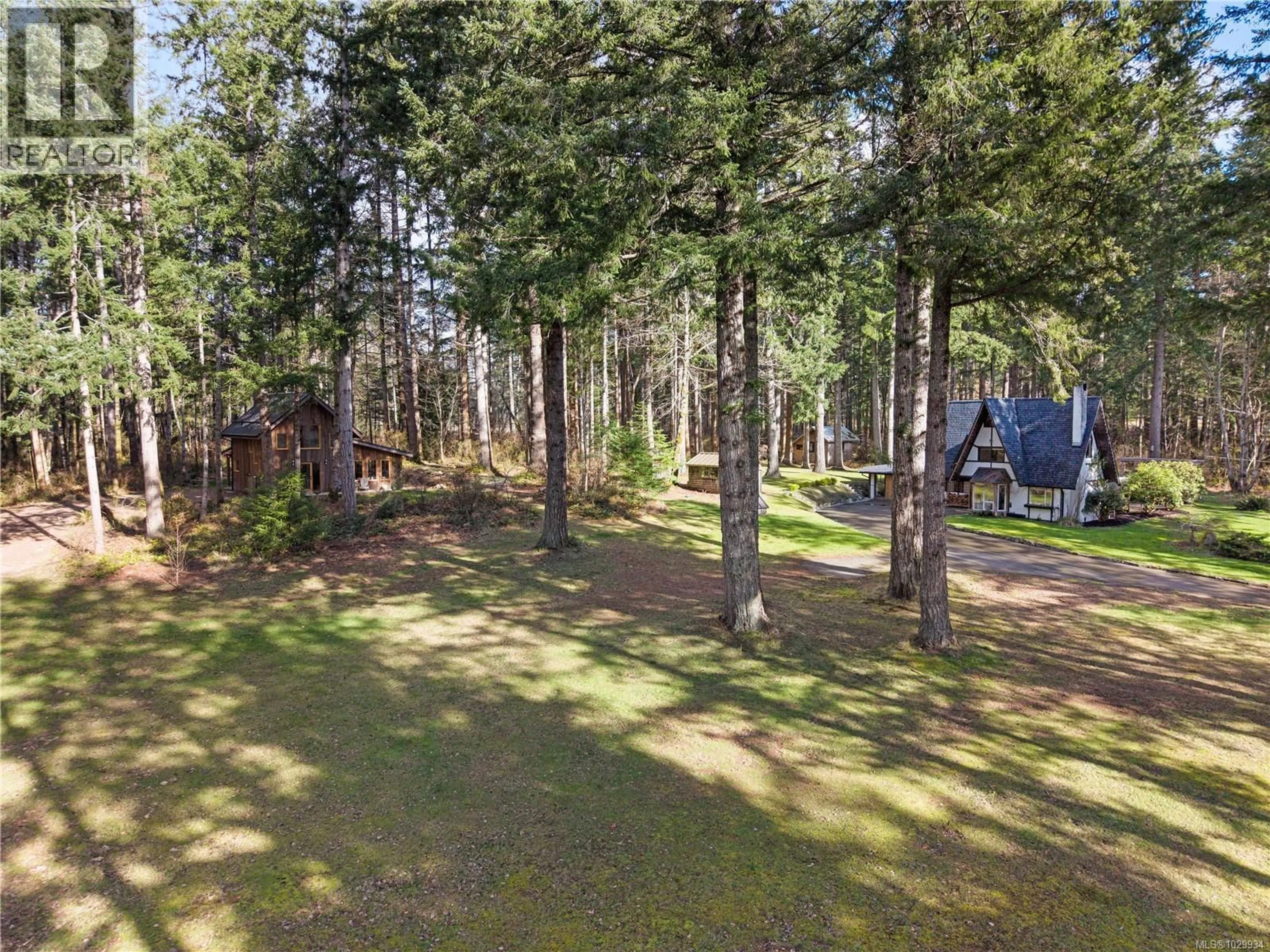 A pic from outside/outdoor area/front of a property/back of a property/a pic from drone, forest/trees view for 2138 LEFT ROAD, Courtenay British Columbia V9J1T9