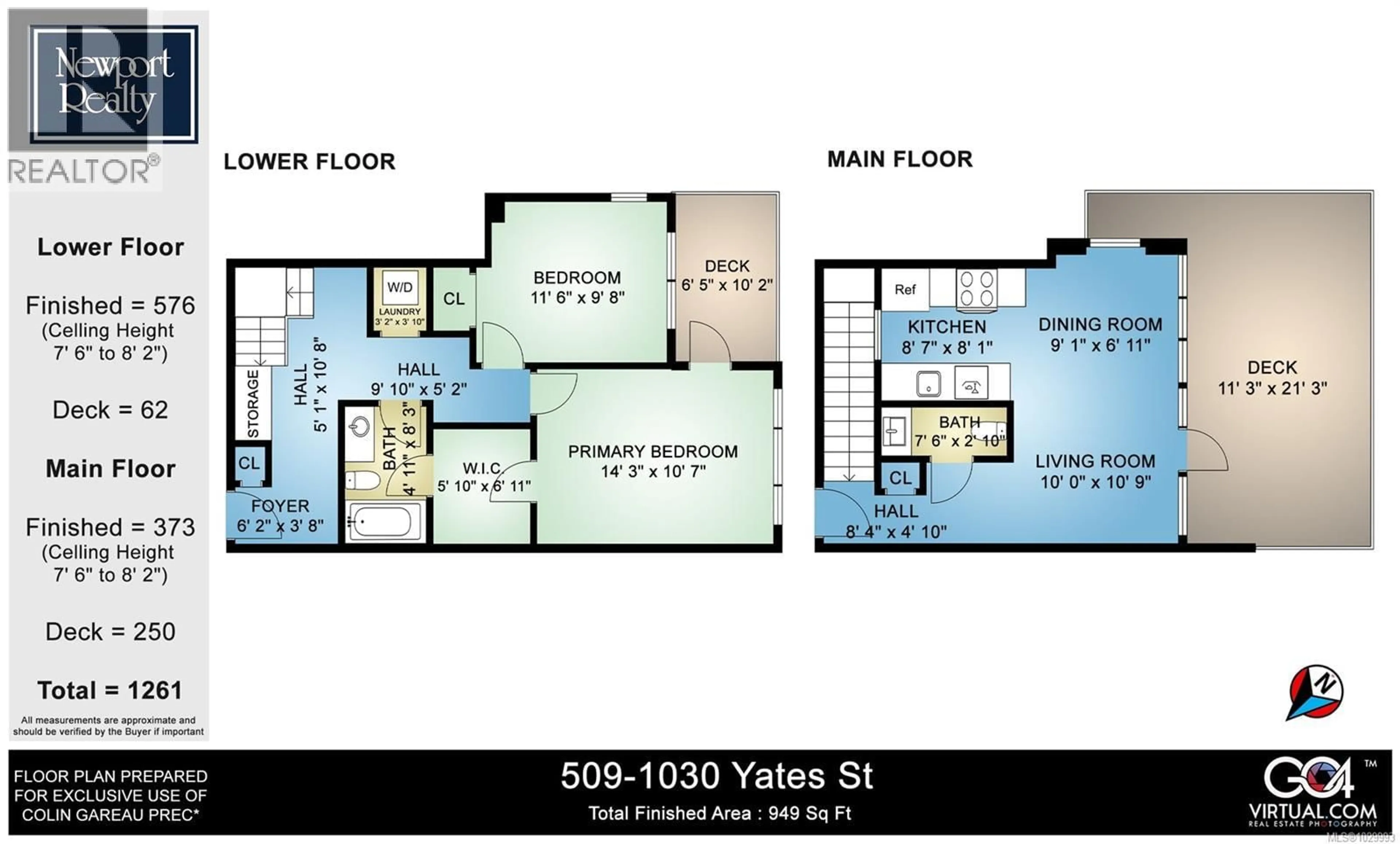 Floor plan for 509 - 1030 YATES STREET, Victoria British Columbia V8V5A7