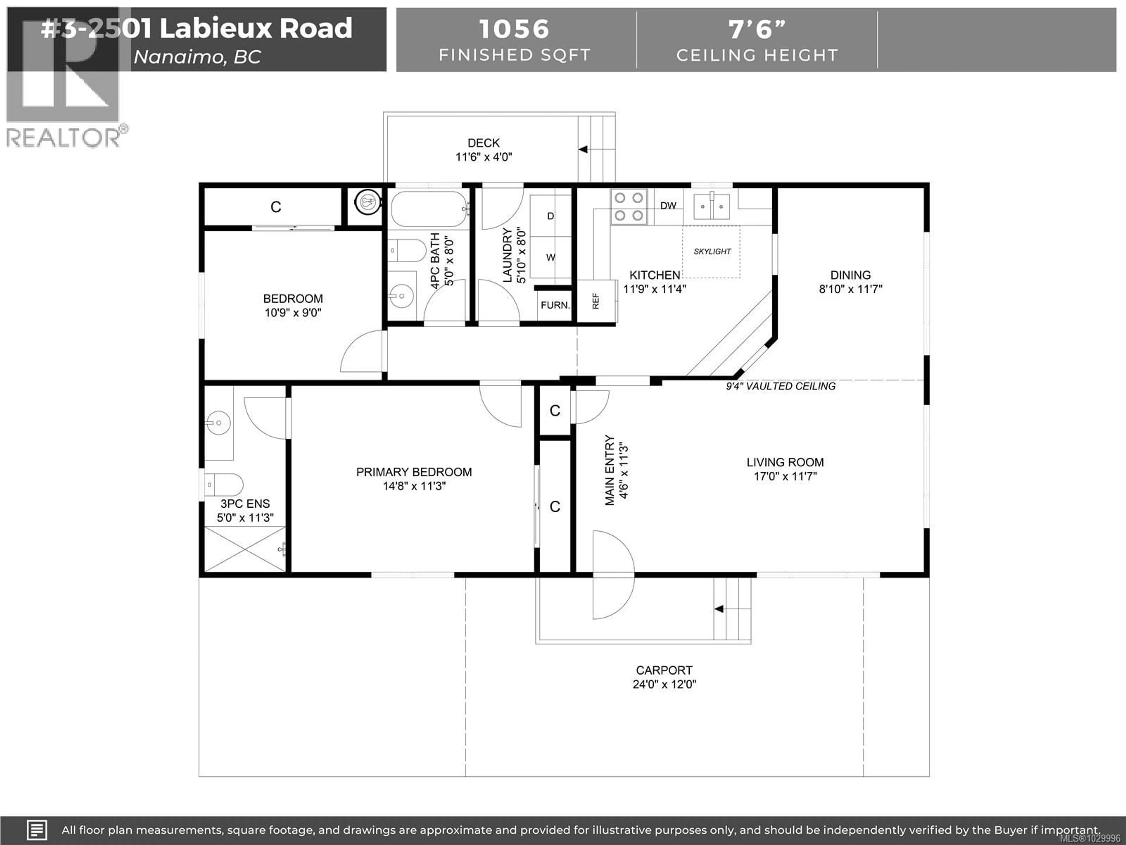 Floor plan for 3 - 2501 LABIEUX ROAD, Nanaimo British Columbia V9T5A6