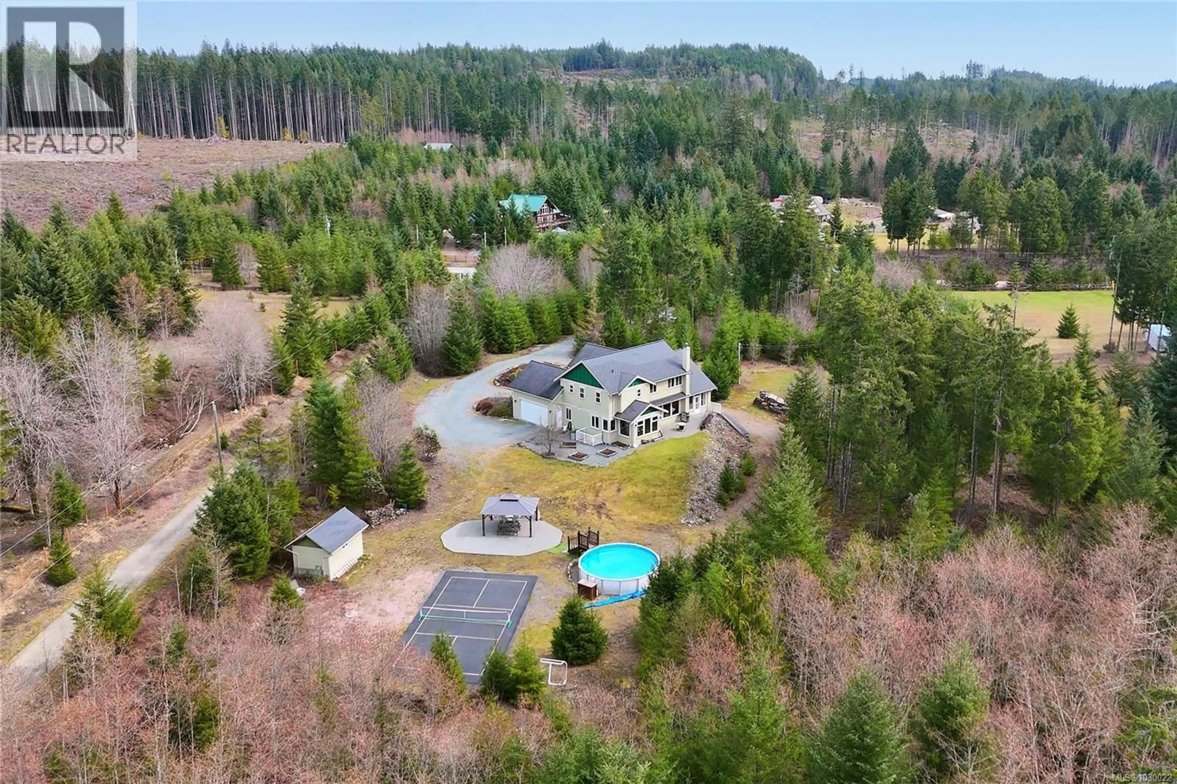 A pic from outside/outdoor area/front of a property/back of a property/a pic from drone, forest/trees view for 2535 ELK TRAILS WAY, Nanaimo British Columbia V9X0A3