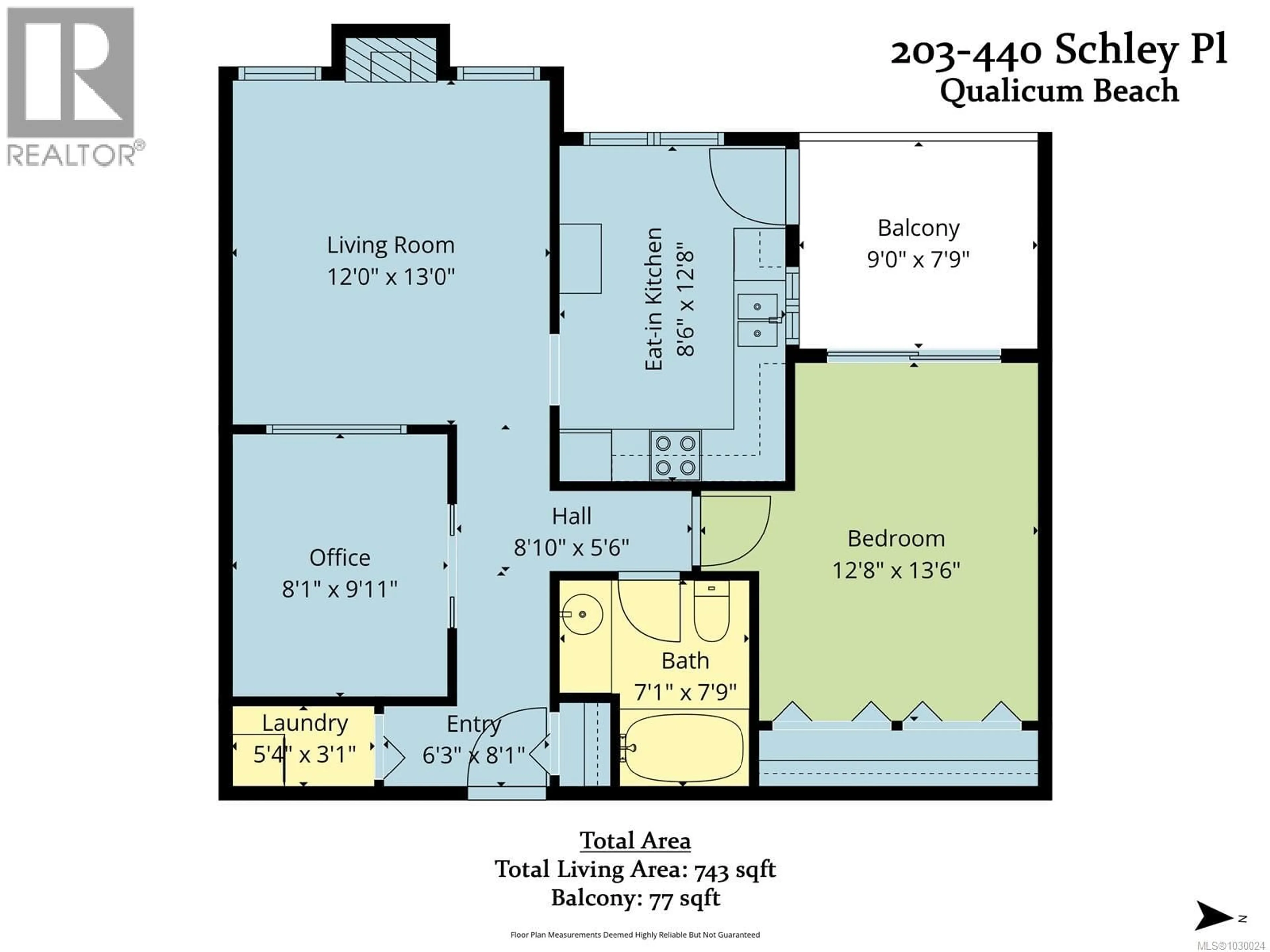 Floor plan for 203 - 440 SCHLEY PLACE, Qualicum Beach British Columbia V9K2M5