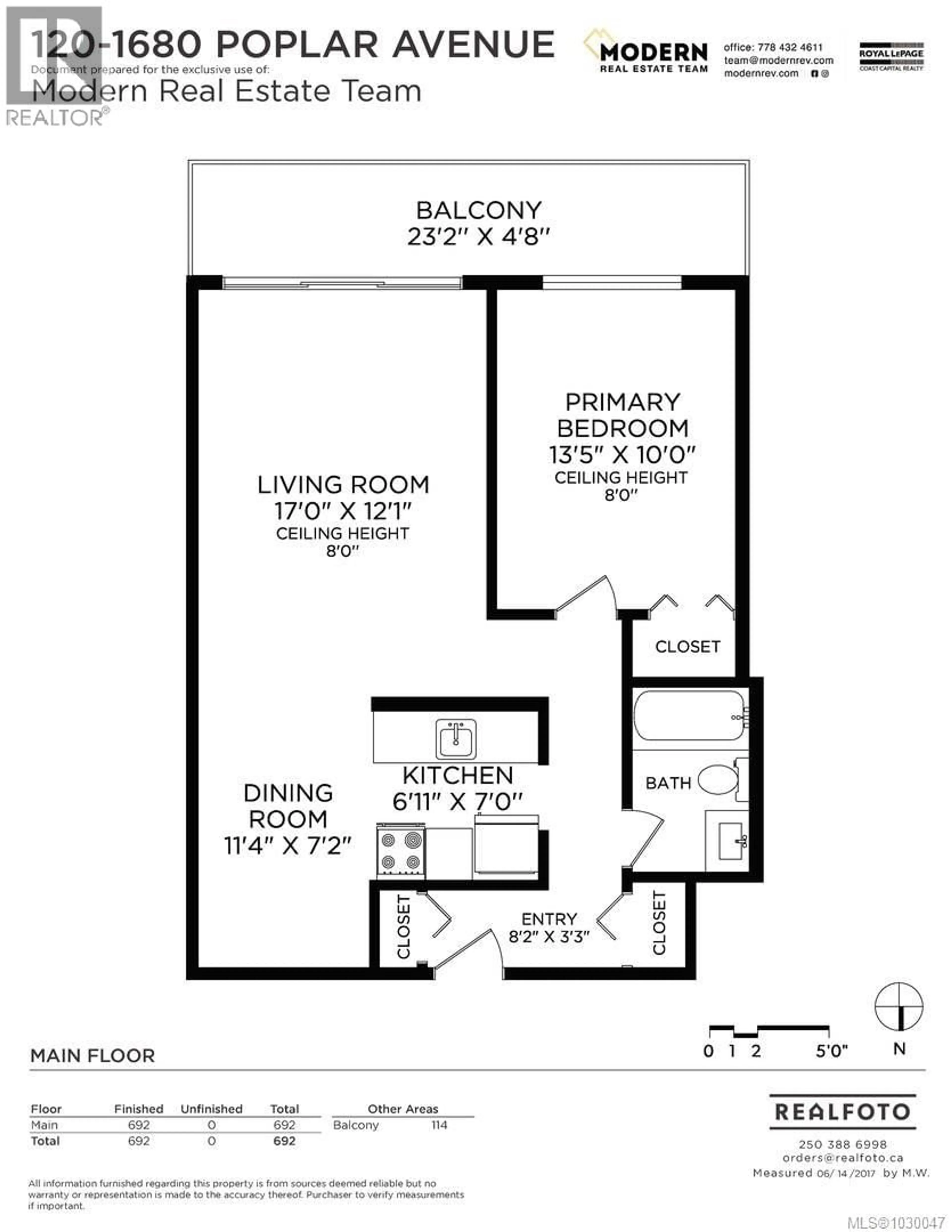 Floor plan for 120 - 1680 POPLAR AVENUE, Saanich British Columbia V8P4K7