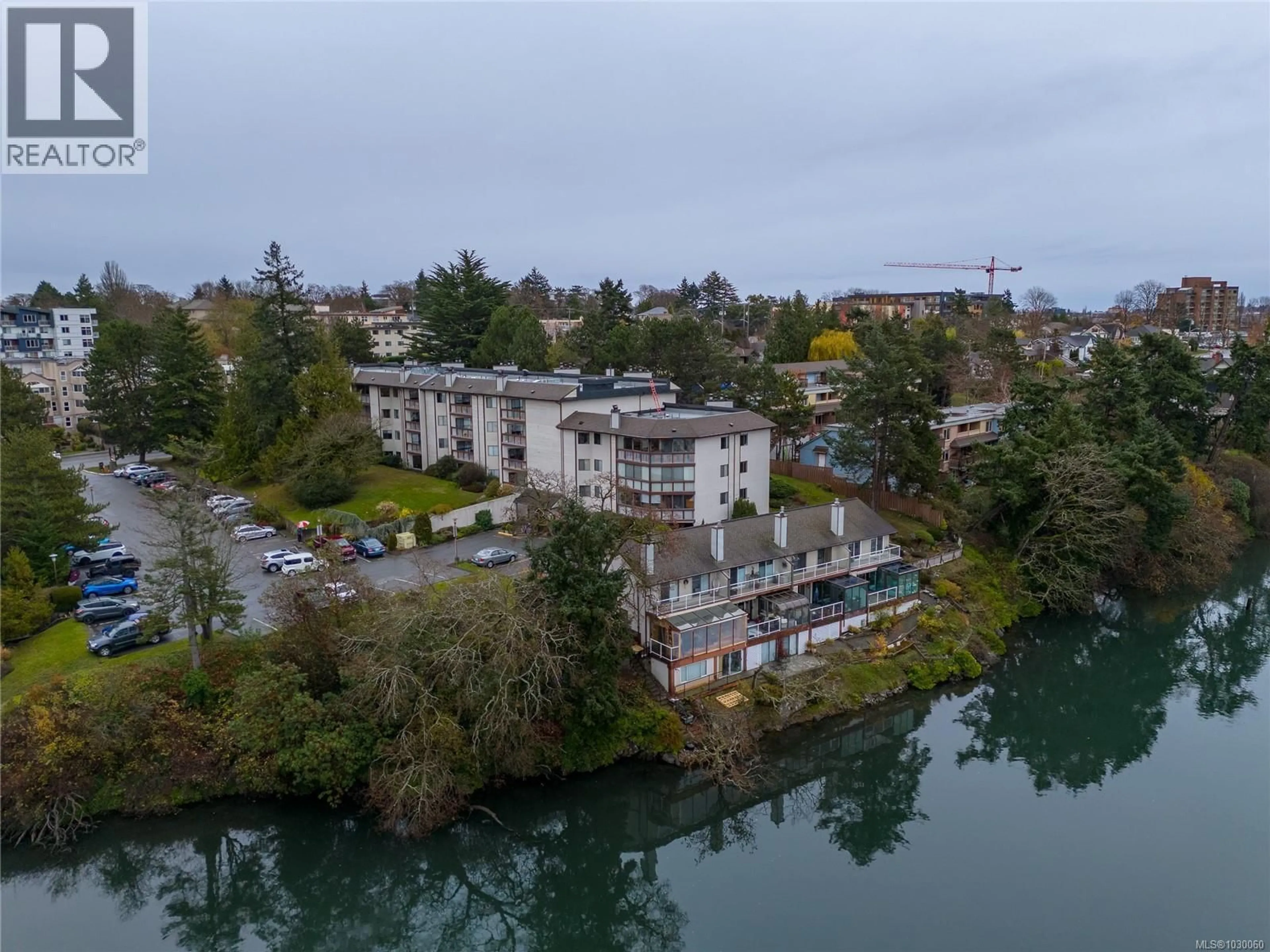 A pic from outside/outdoor area/front of a property/back of a property/a pic from drone, water/lake/river/ocean view for 203 - 69 GORGE ROAD WEST, Saanich British Columbia V9A1L9