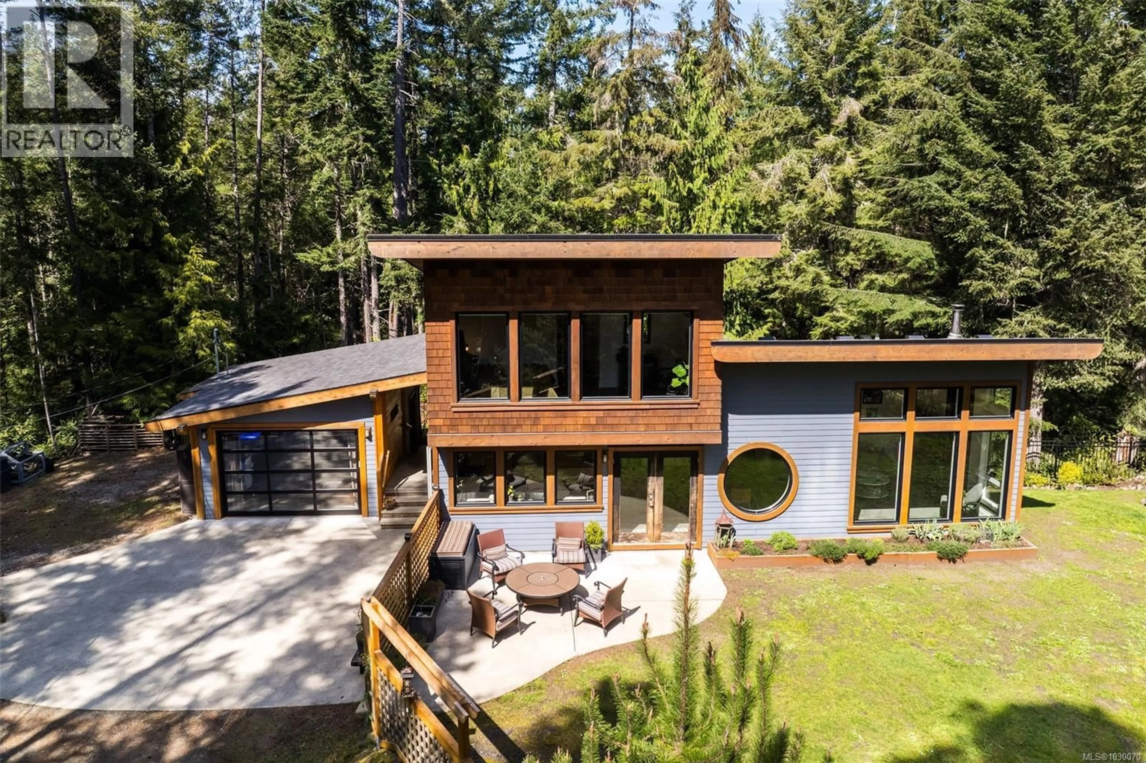 A pic from outside/outdoor area/front of a property/back of a property/a pic from drone, forest/trees view for 2405 CARPENTER ROAD, Sooke British Columbia V9Z0R1