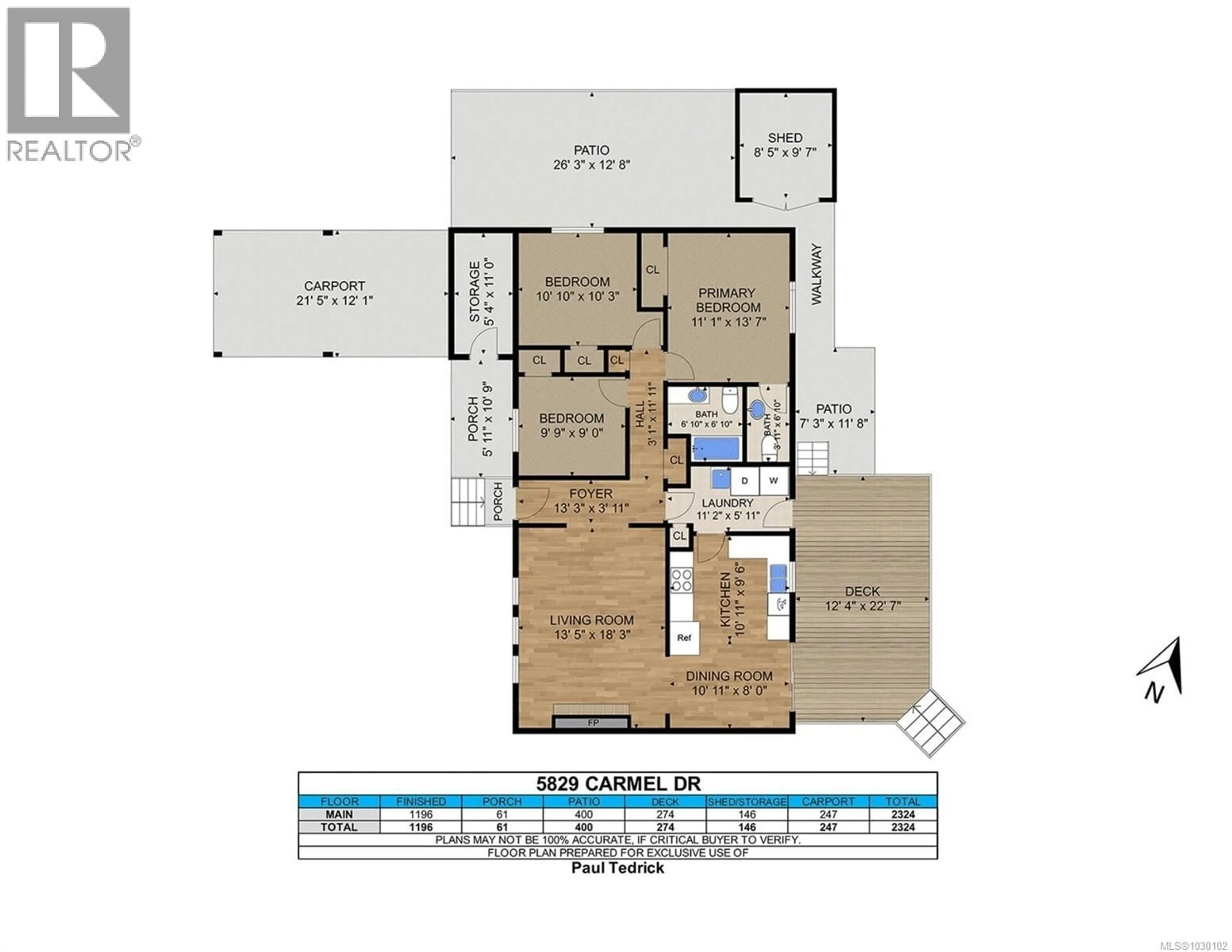 Floor plan for 5829 CARMEL DRIVE, Duncan British Columbia V9L4G9