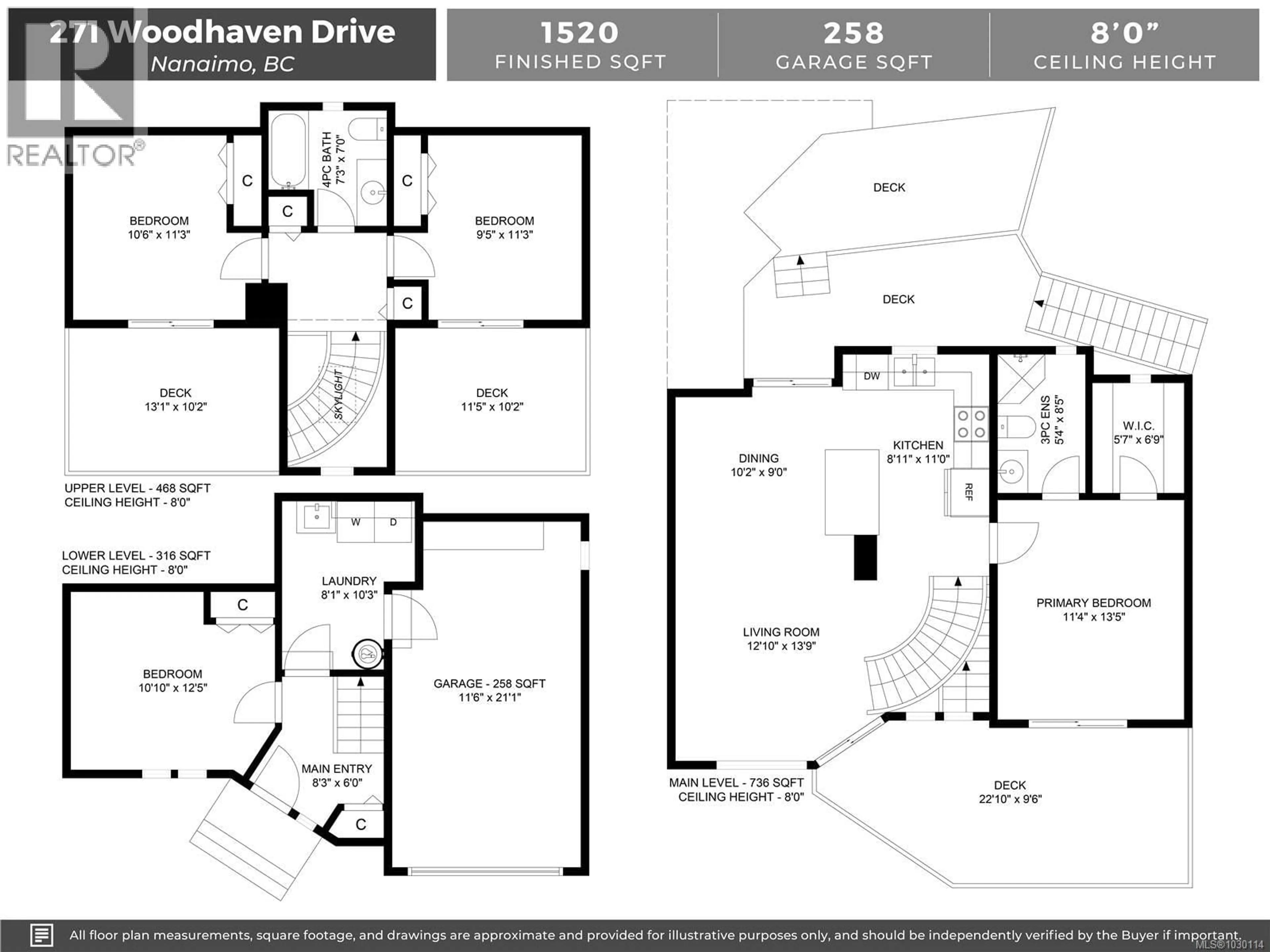 Floor plan for 271 WOODHAVEN DRIVE, Nanaimo British Columbia V9T5M1