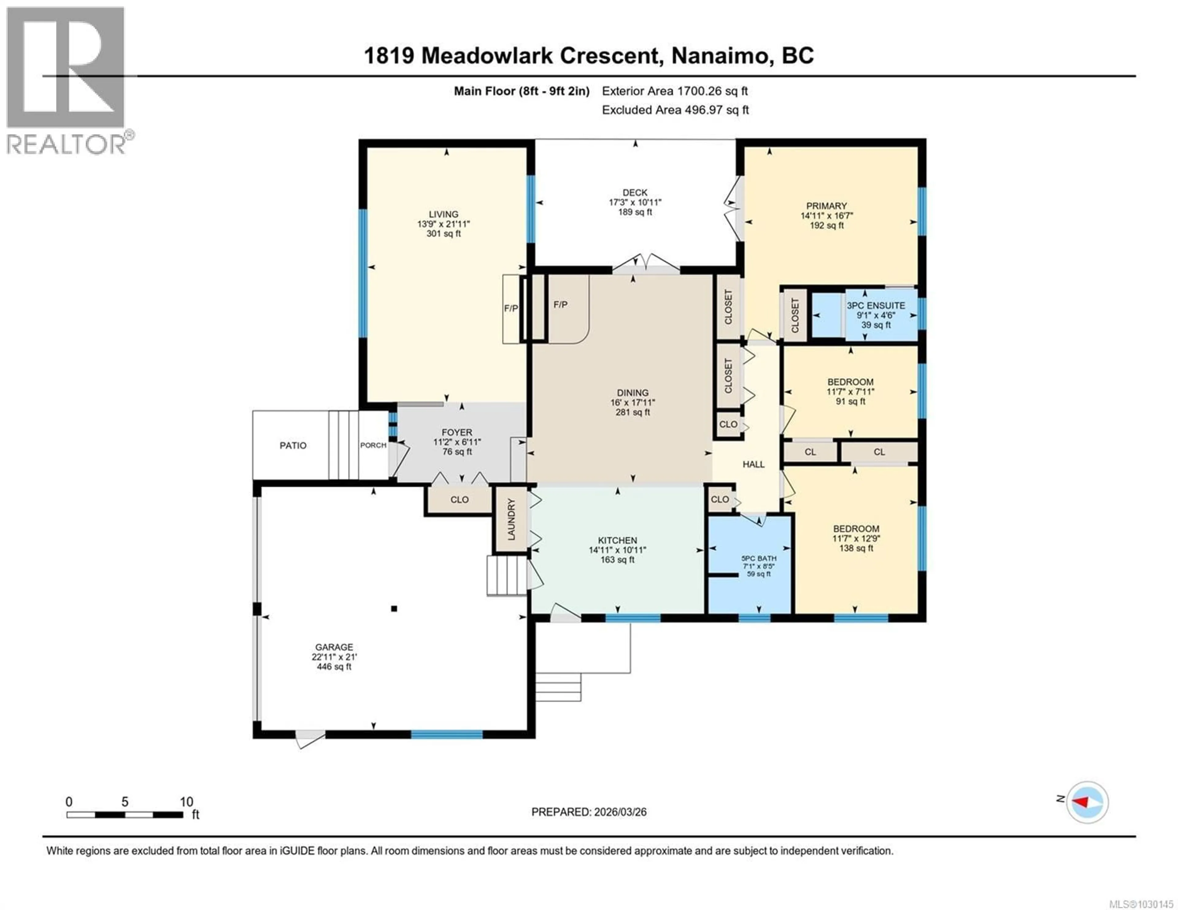 Floor plan for 1819 MEADOWLARK CRESCENT, Nanaimo British Columbia V9X1G6