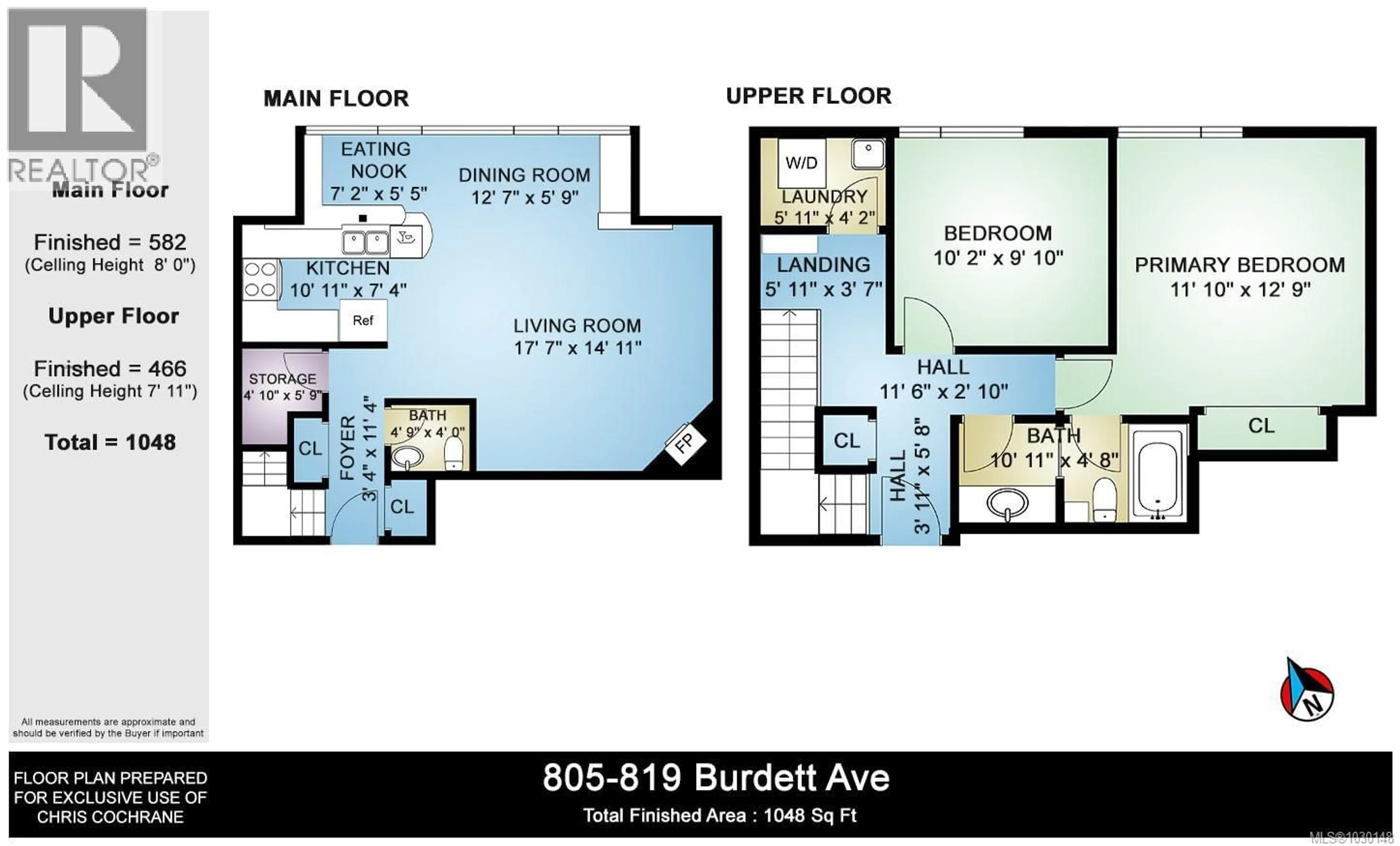 Floor plan for 805 - 819 BURDETT AVENUE, Victoria British Columbia V8W1B3