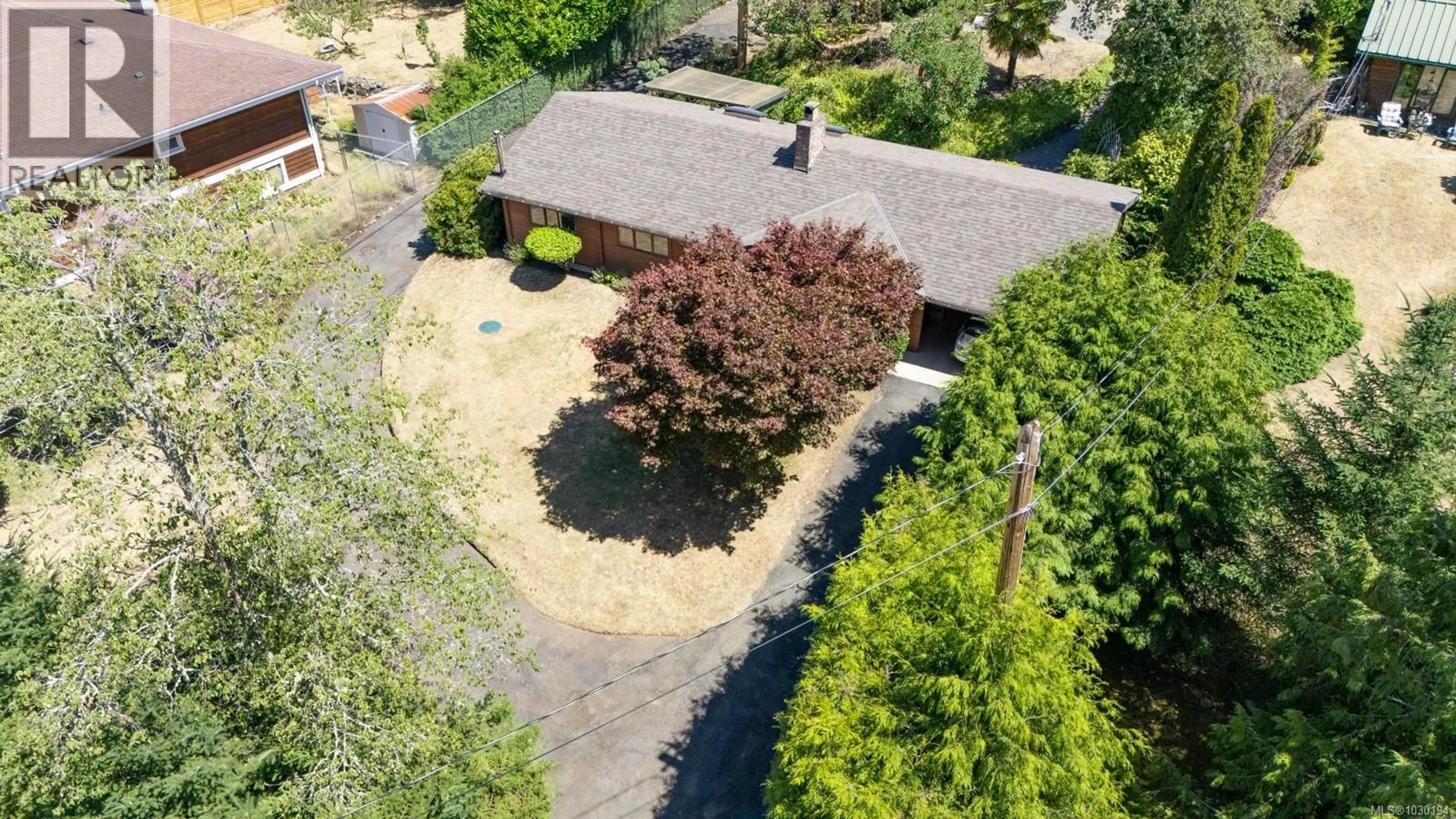 A pic from outside/outdoor area/front of a property/back of a property/a pic from drone, street for 1600 SEACREST ROAD, Nanoose Bay British Columbia V9P9B5