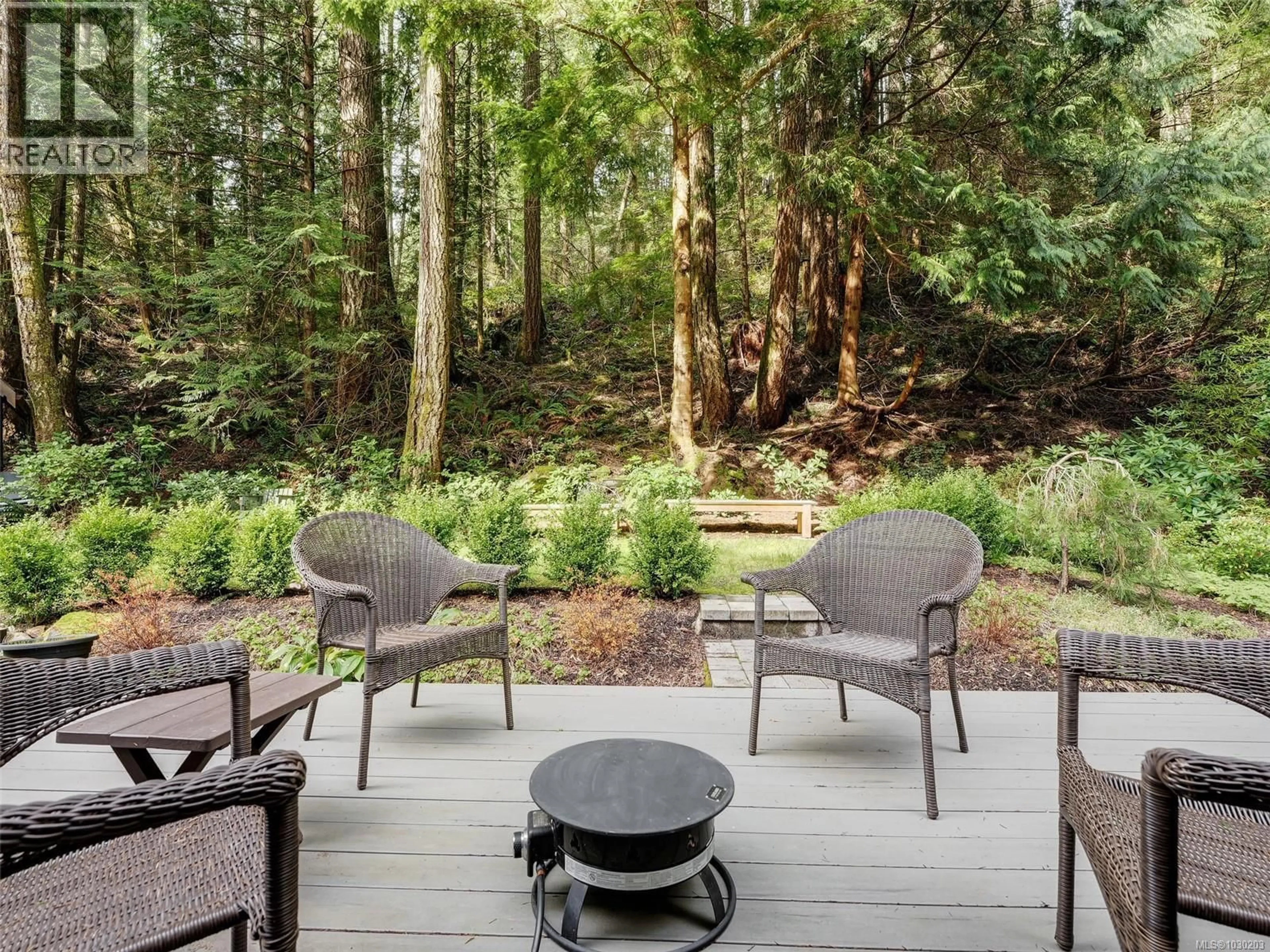 Patio, forest/trees view for 3781 PHILLIPS ROAD, Sooke British Columbia V9Z0Y3