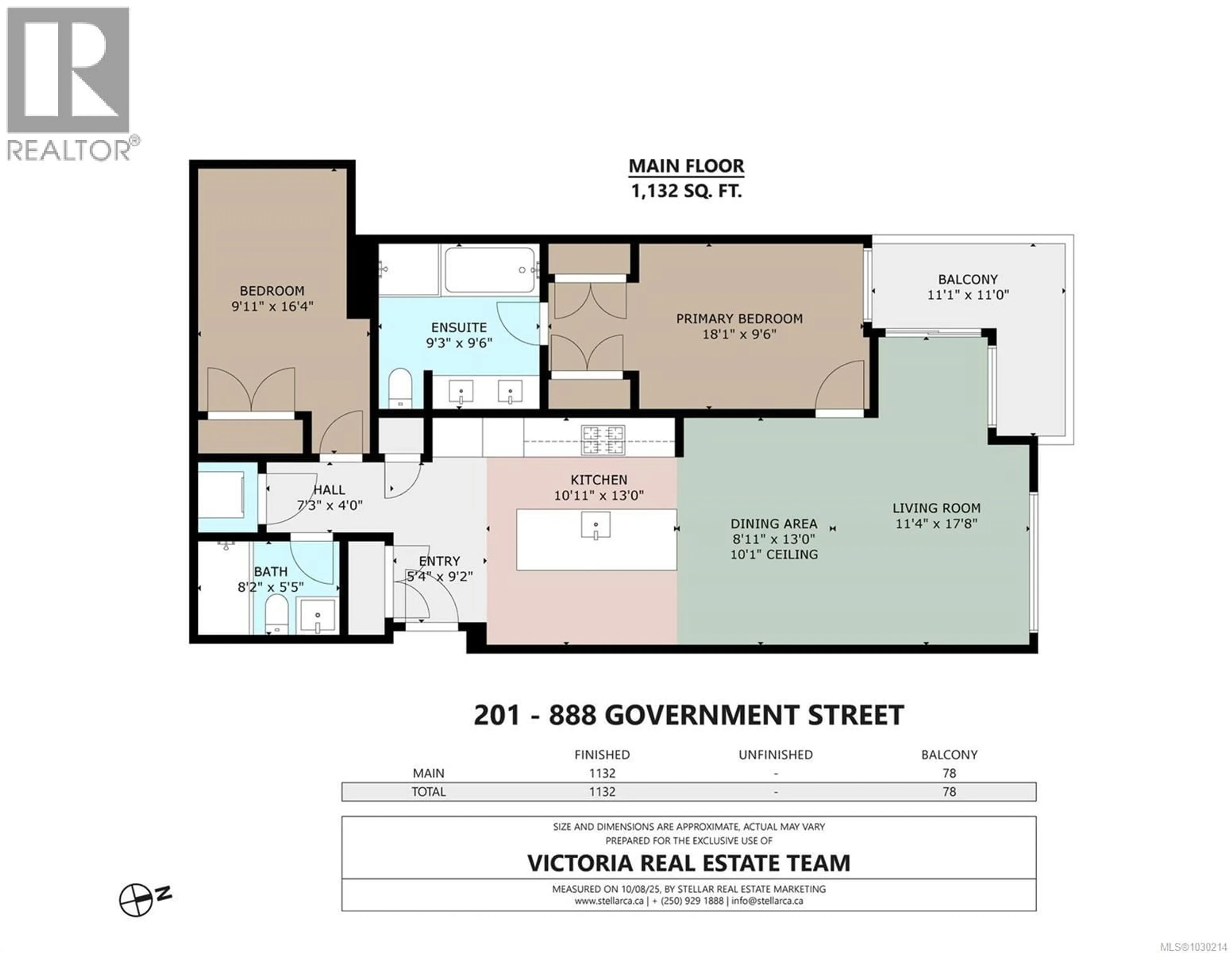 Floor plan for 201 - 888 GOVERNMENT STREET, Victoria British Columbia V8W0G5