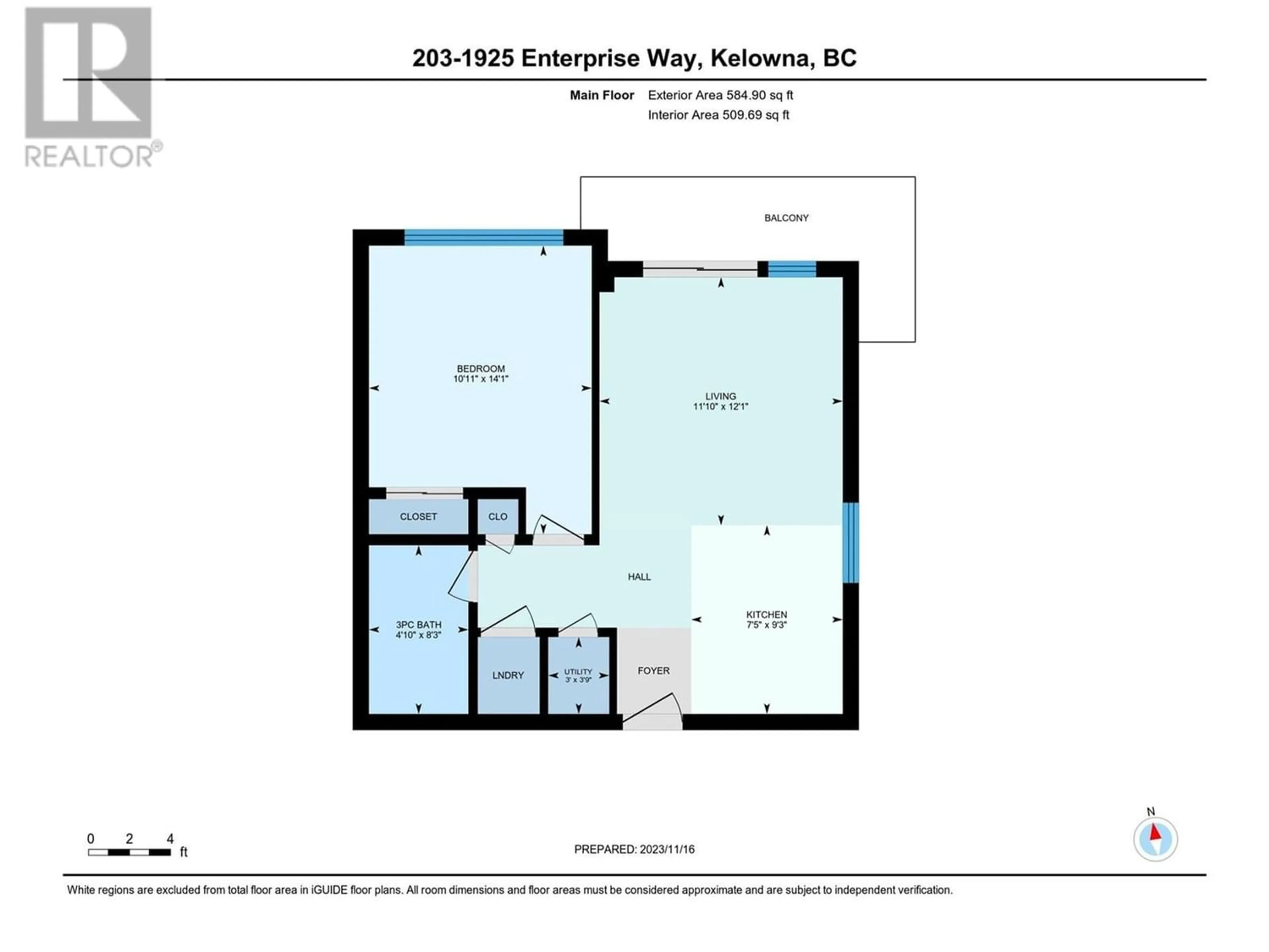 Floor plan for 1925 Enterprise Way Unit# 203, Kelowna British Columbia V1Y9S9