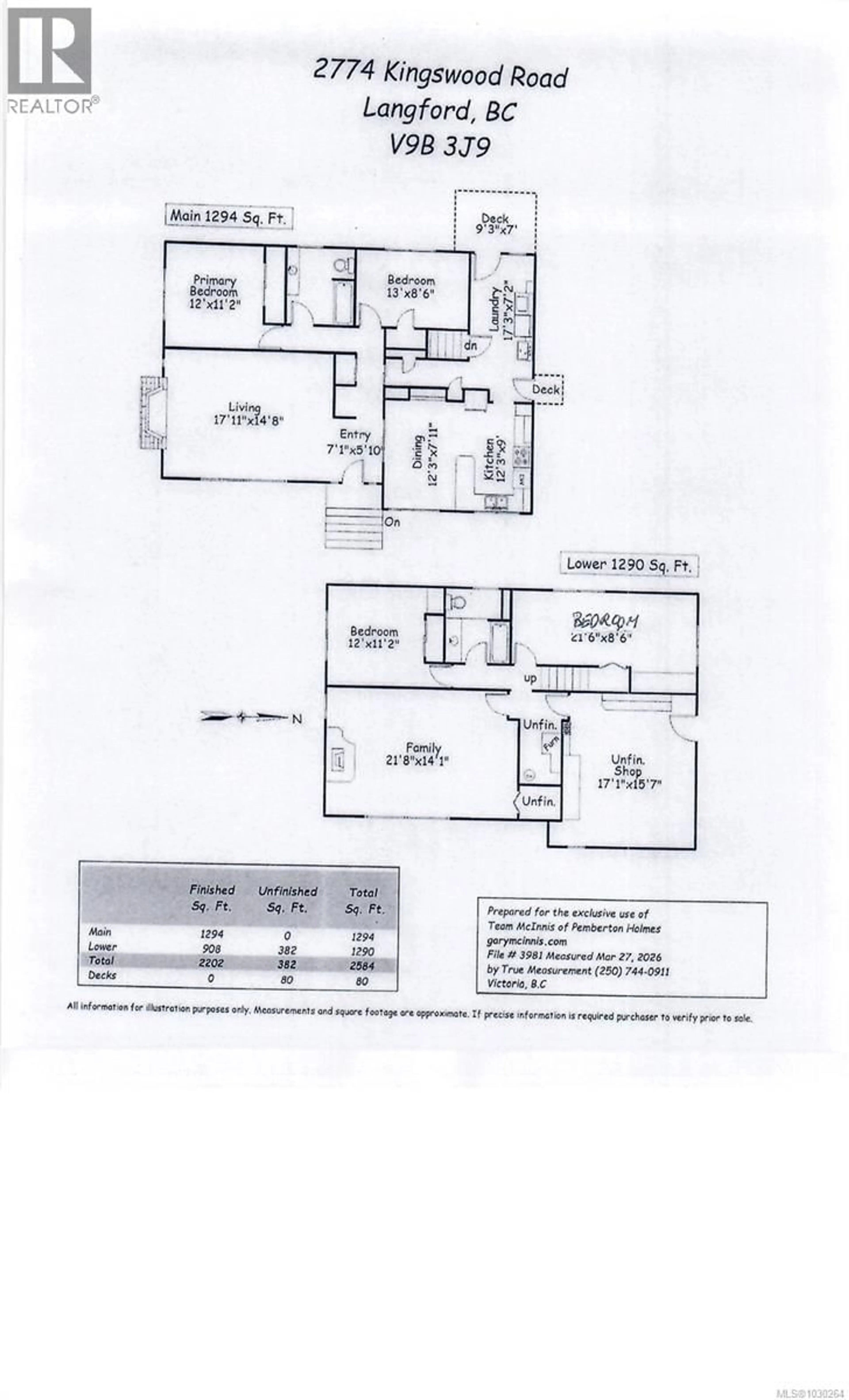 Floor plan for 2774 KINGSWOOD ROAD, Langford British Columbia V9B3J9