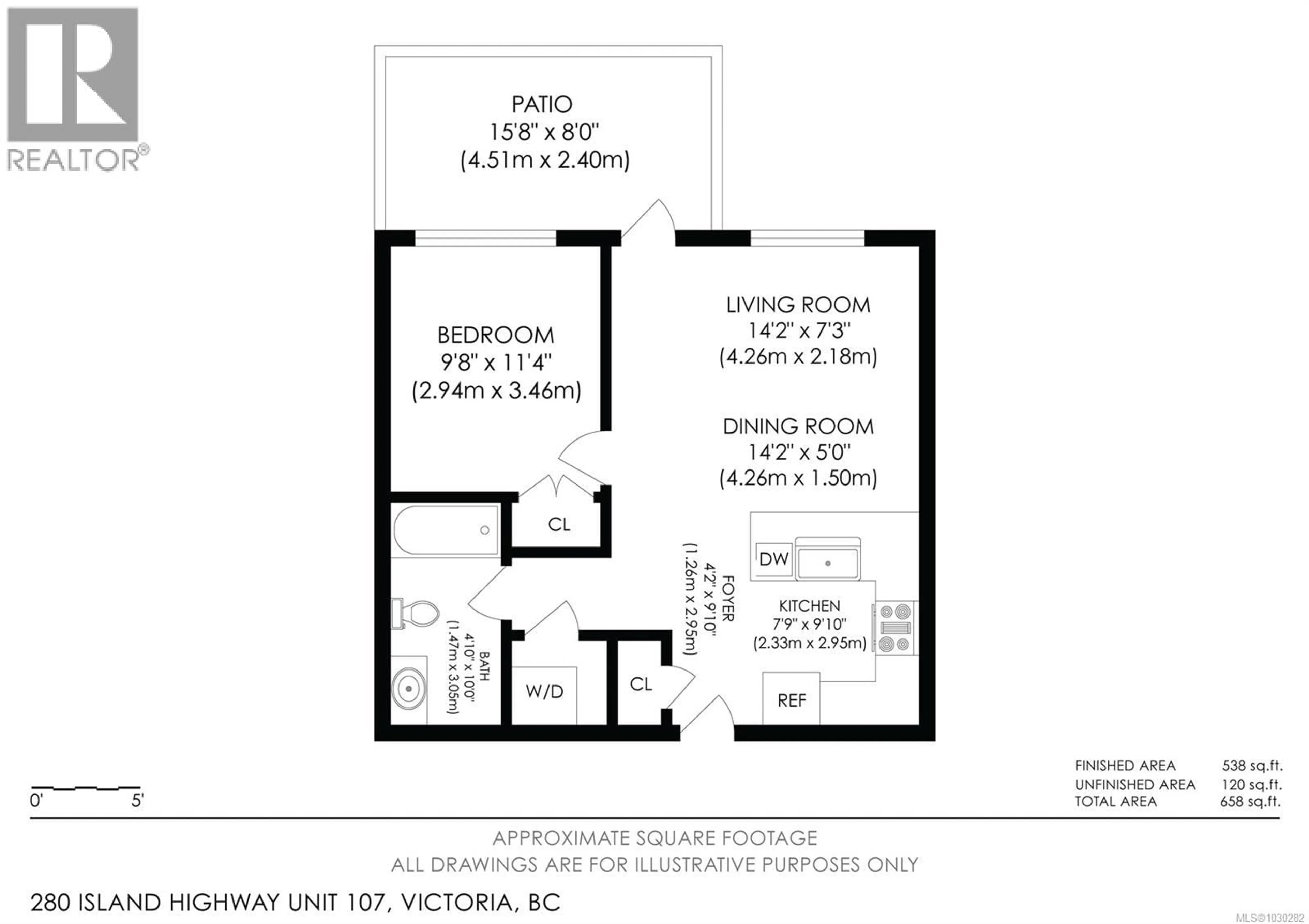 Floor plan for 107 - 280 ISLAND HIGHWAY, View Royal British Columbia V9B1G5