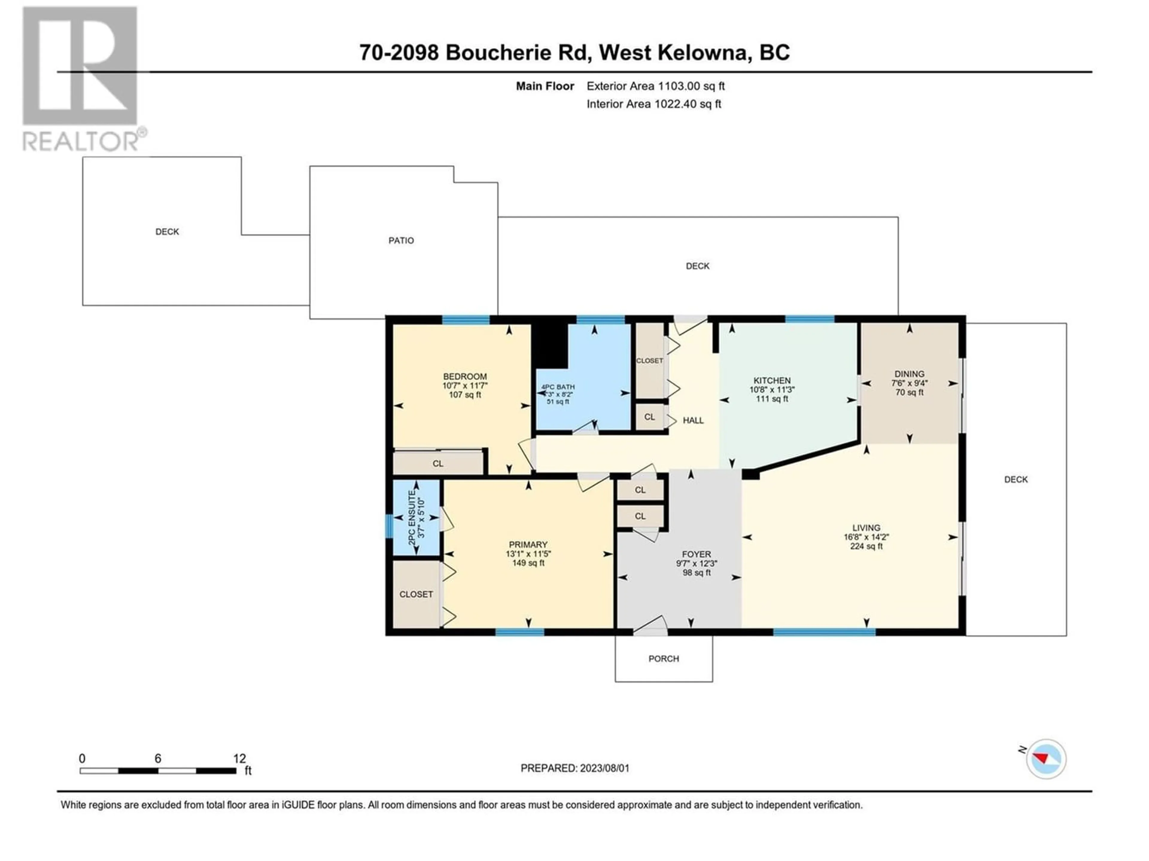 Floor plan for 2098 Boucherie Road Unit# 70, Westbank British Columbia V4T2A5