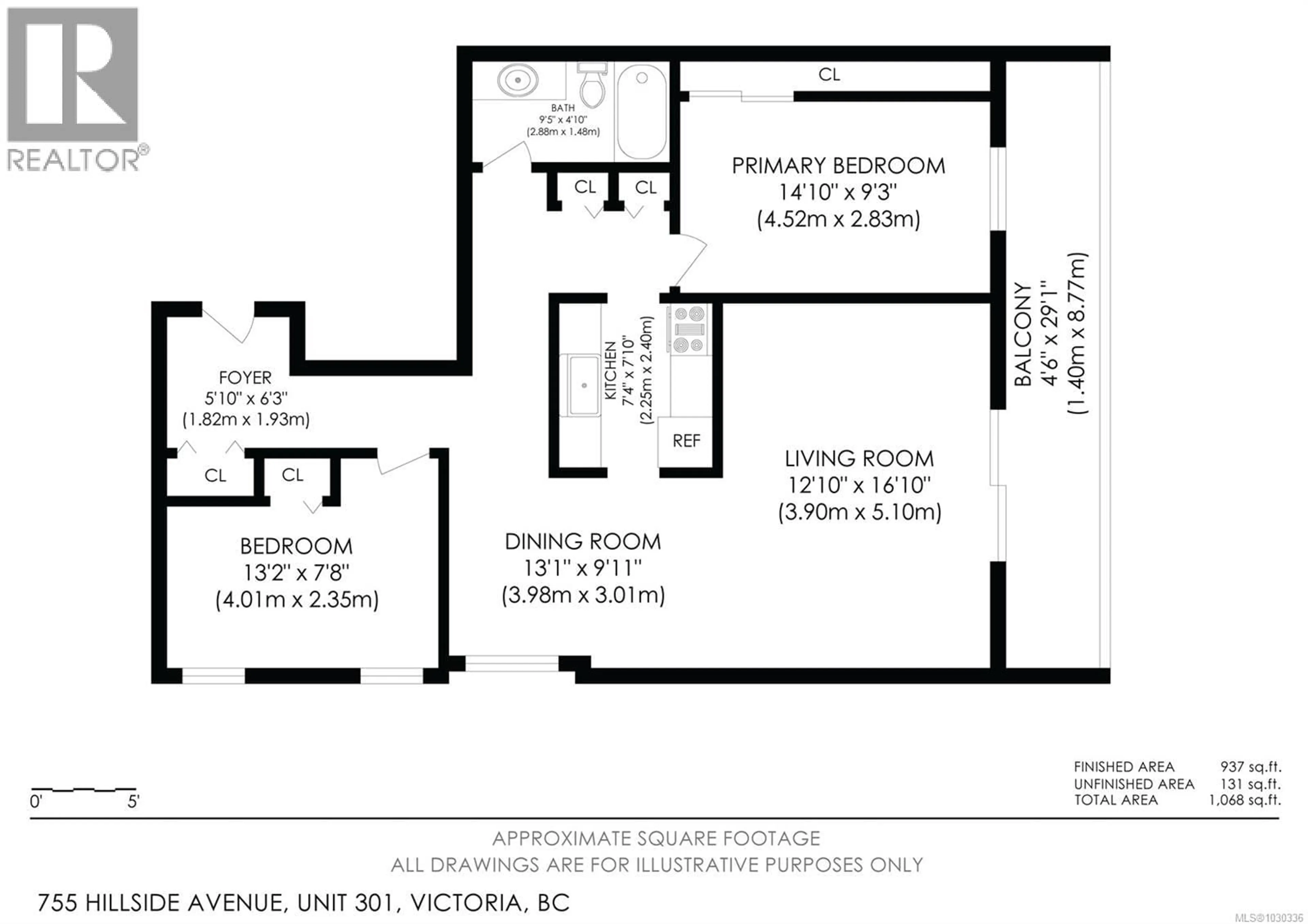 Floor plan for 301 - 755 HILLSIDE AVENUE, Victoria British Columbia V8T5B3
