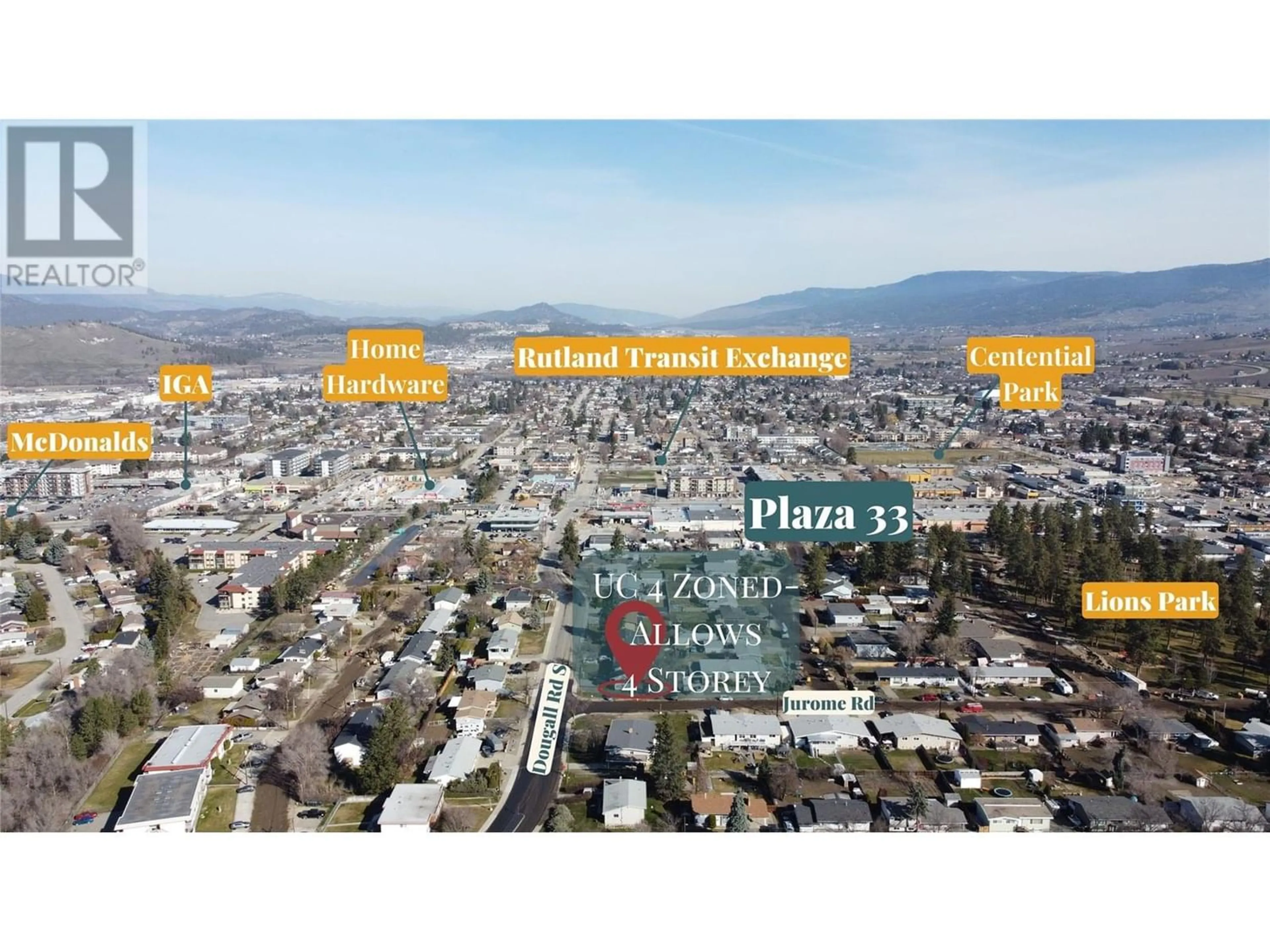 A pic from outside/outdoor area/front of a property/back of a property/a pic from drone, street for 325 Dougall Road S, Kelowna British Columbia V1X3J5