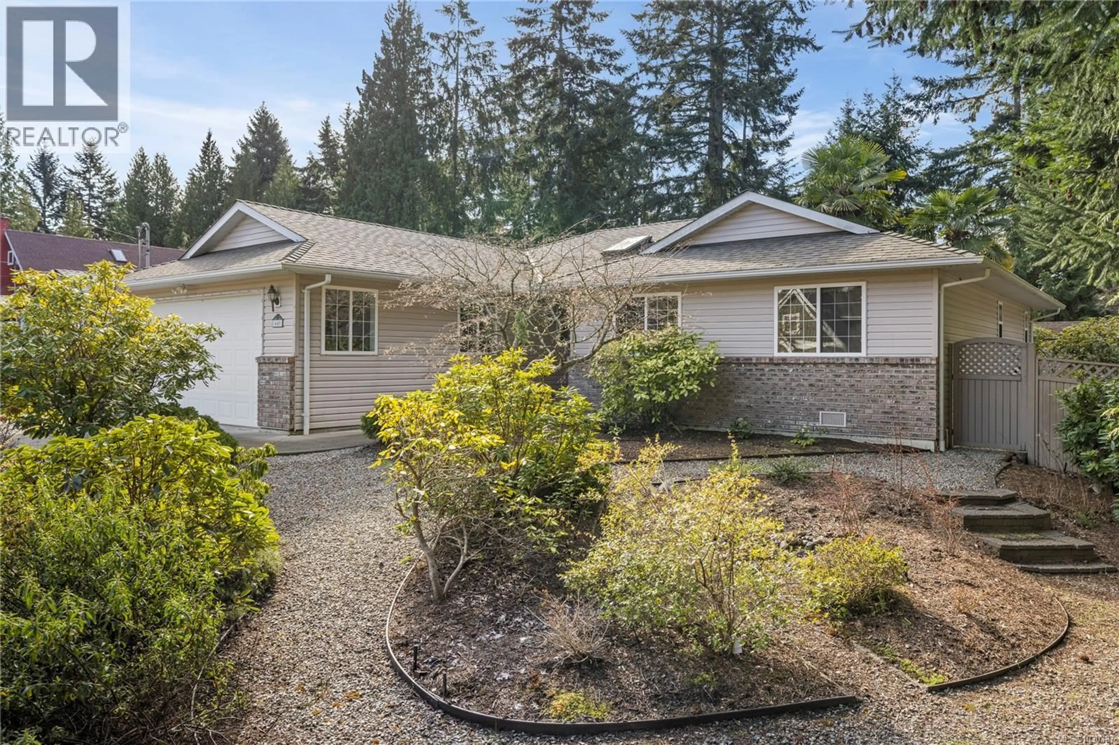 A pic from outside/outdoor area/front of a property/back of a property/a pic from drone, street for 440 QUATNA ROAD, Qualicum Beach British Columbia V9K1B5