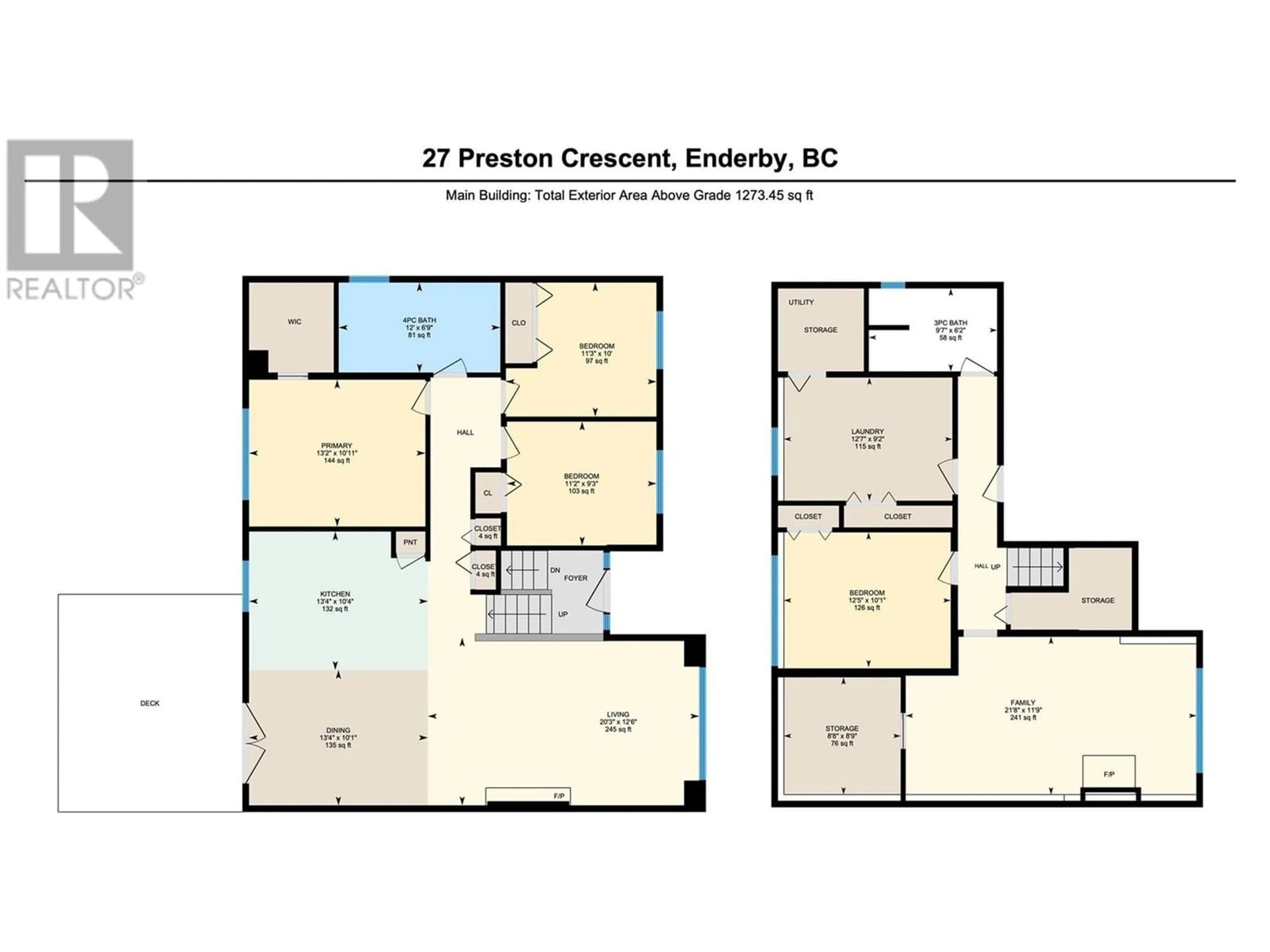 Floor plan for 27 Preston Crescent, Enderby British Columbia V0E1V1