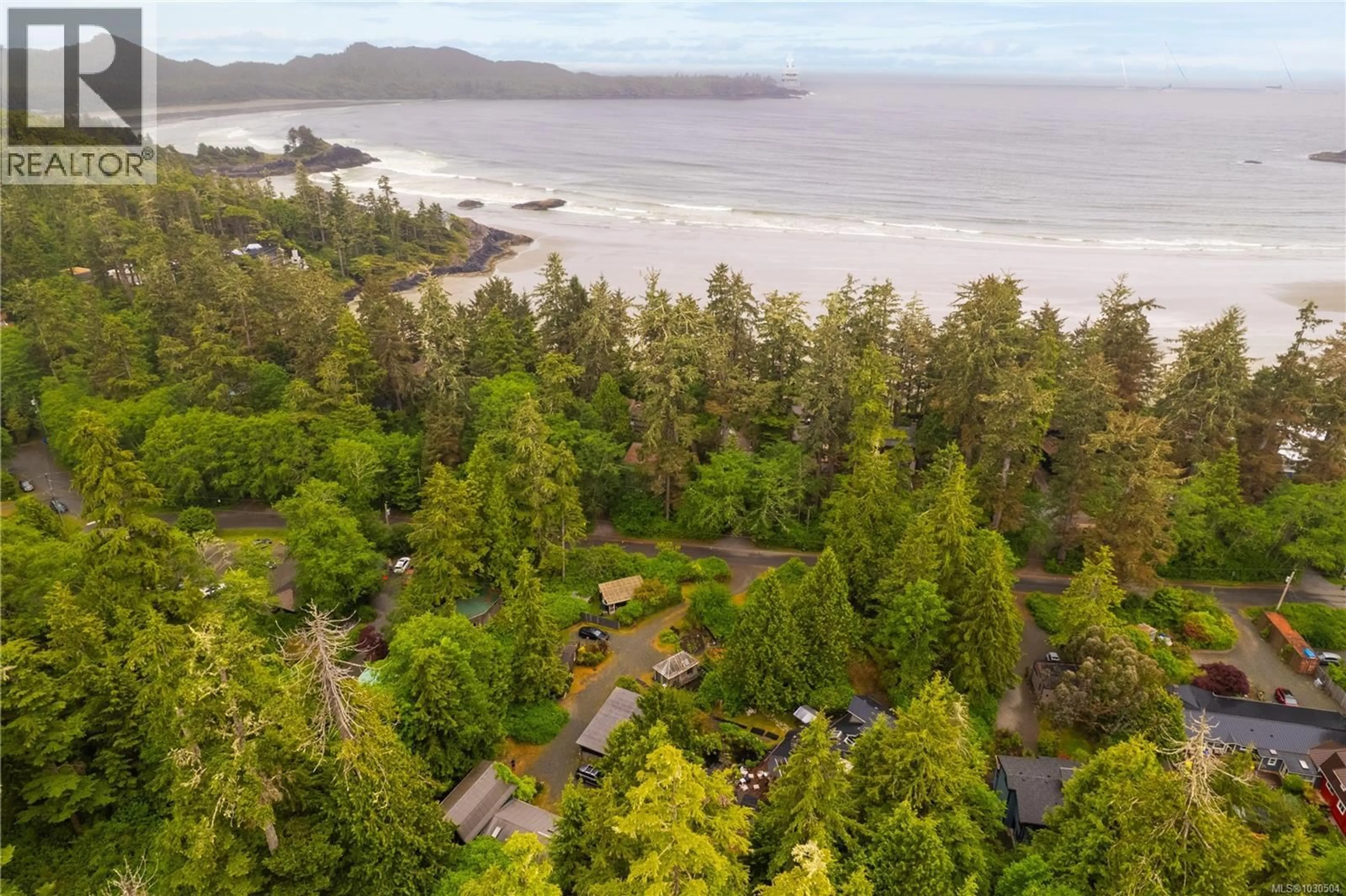 A pic from outside/outdoor area/front of a property/back of a property/a pic from drone, water/lake/river/ocean view for 1364 CHESTERMAN BEACH ROAD, Tofino British Columbia V0R2Z0