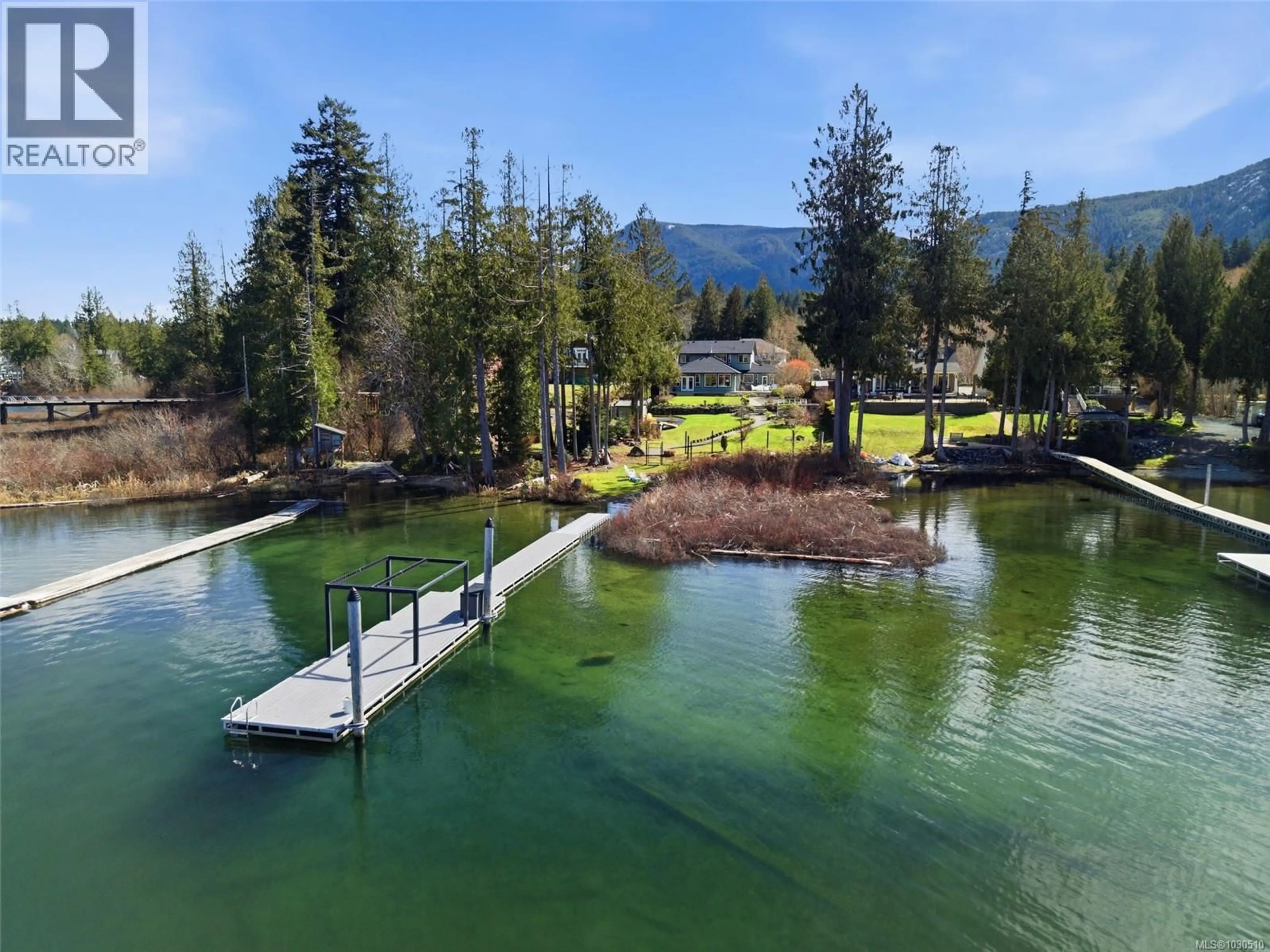A pic from outside/outdoor area/front of a property/back of a property/a pic from drone, water/lake/river/ocean view for 521 POINT IDEAL DRIVE, Lake Cowichan British Columbia V0R2G0